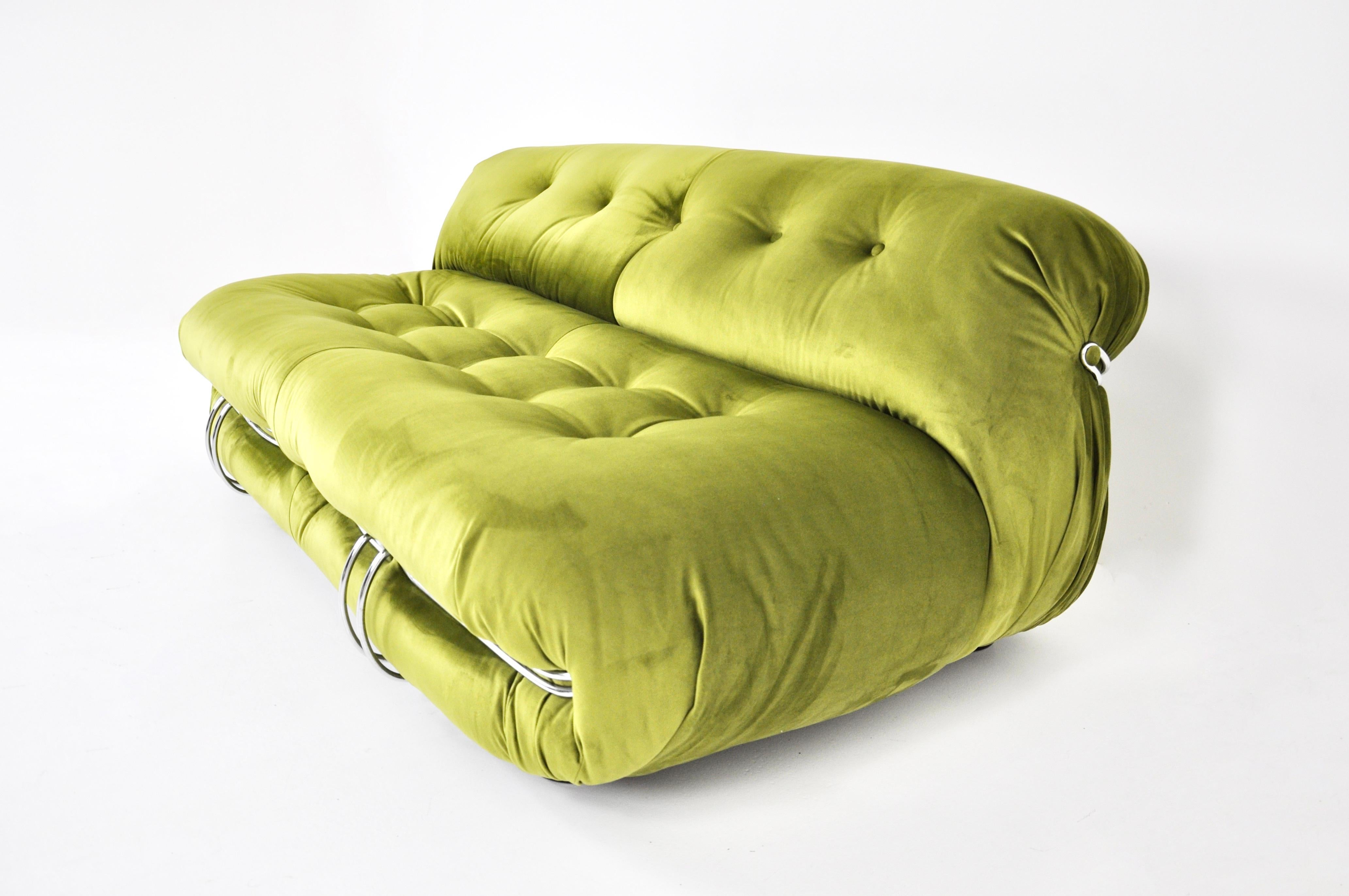 Sofá Soriana de Afra & Tobia Scarpa para Cassina, años 70 Metal en venta