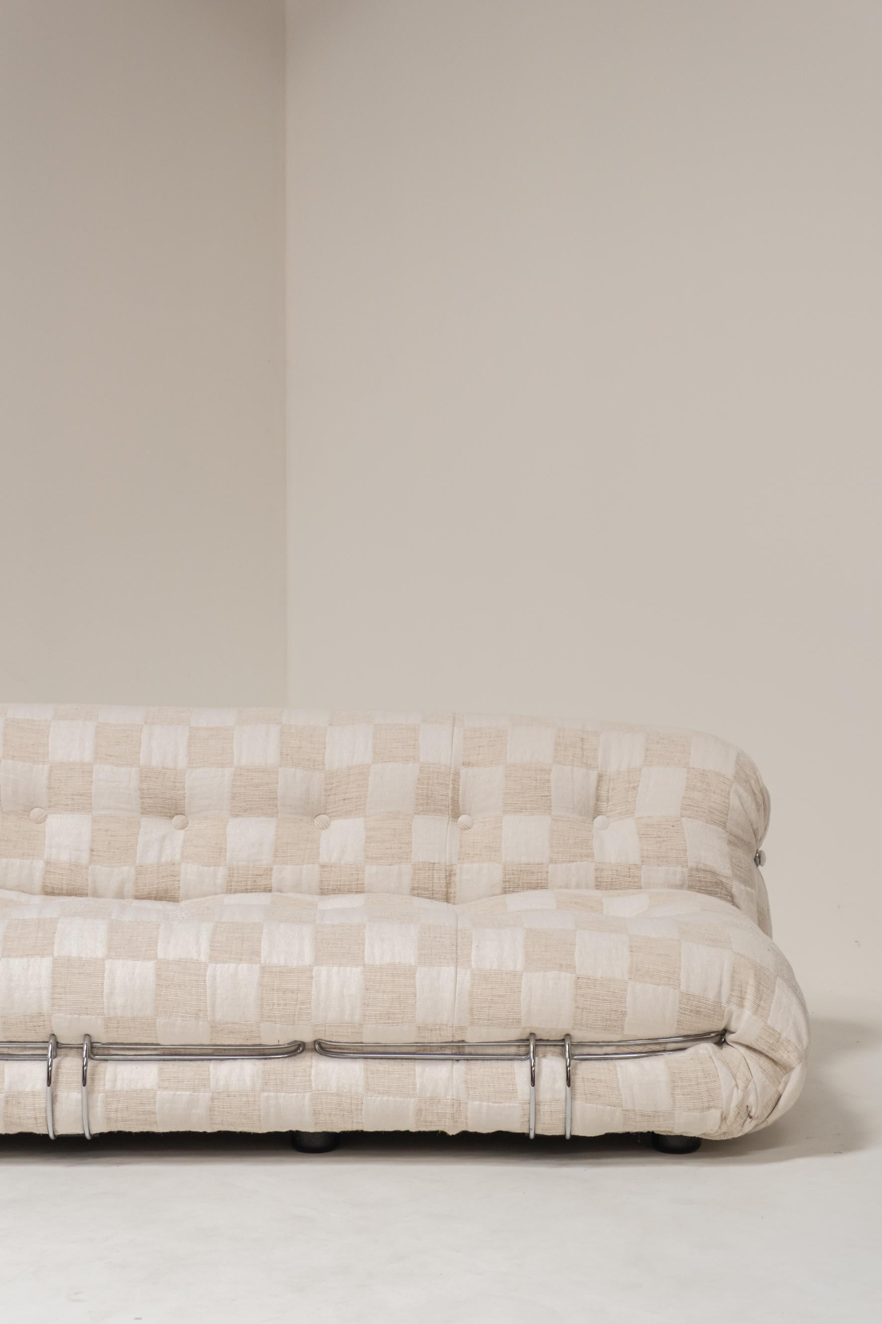 Soriana-Sofa von Afra & Tobia Scarpa für Cassina, Italien, 1970er Jahre (Chrom) im Angebot