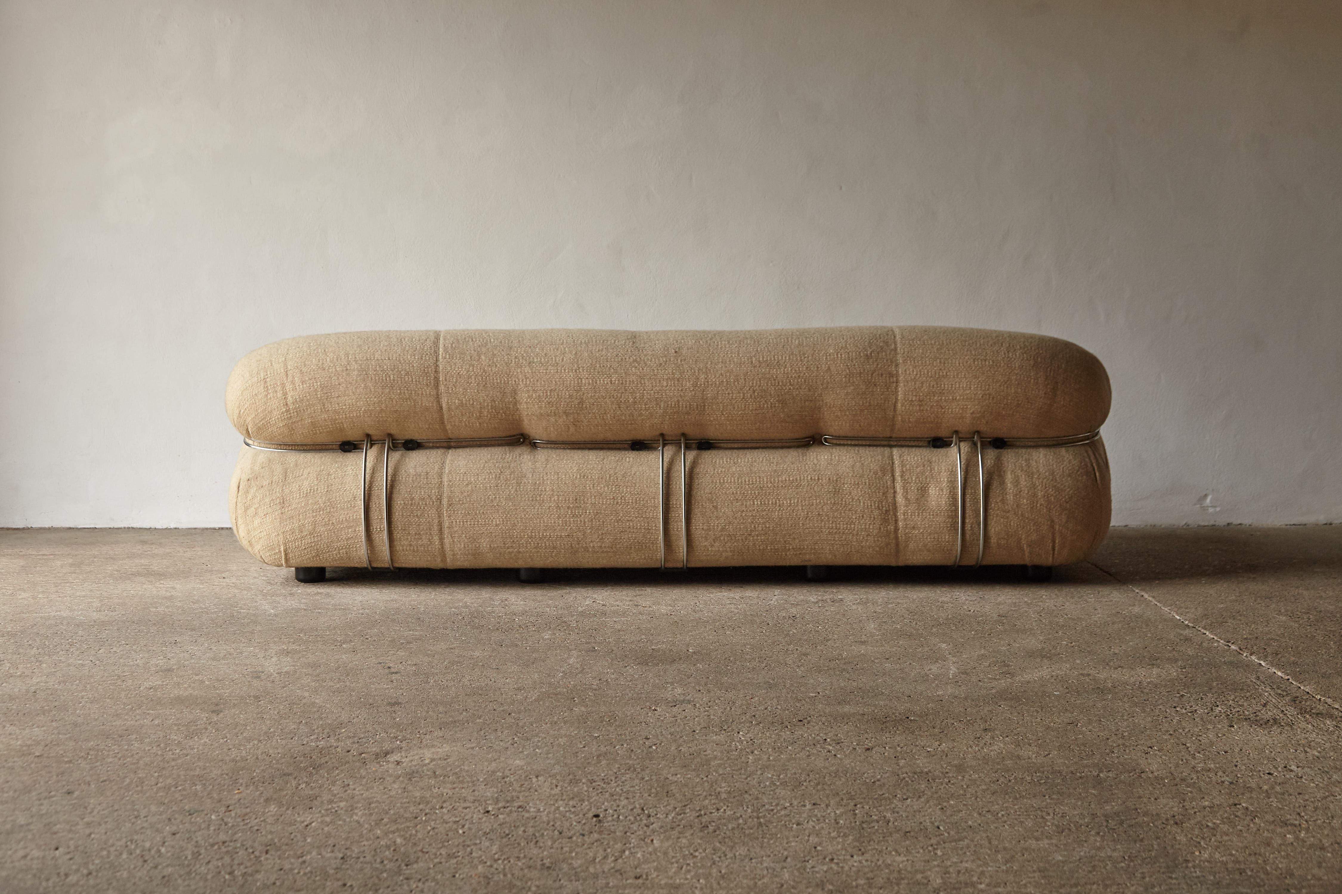 20th Century Soriana Sofa by Afra & Tobia Scarpa for Cassina, Original Fabric, Italy, 1970s For Sale