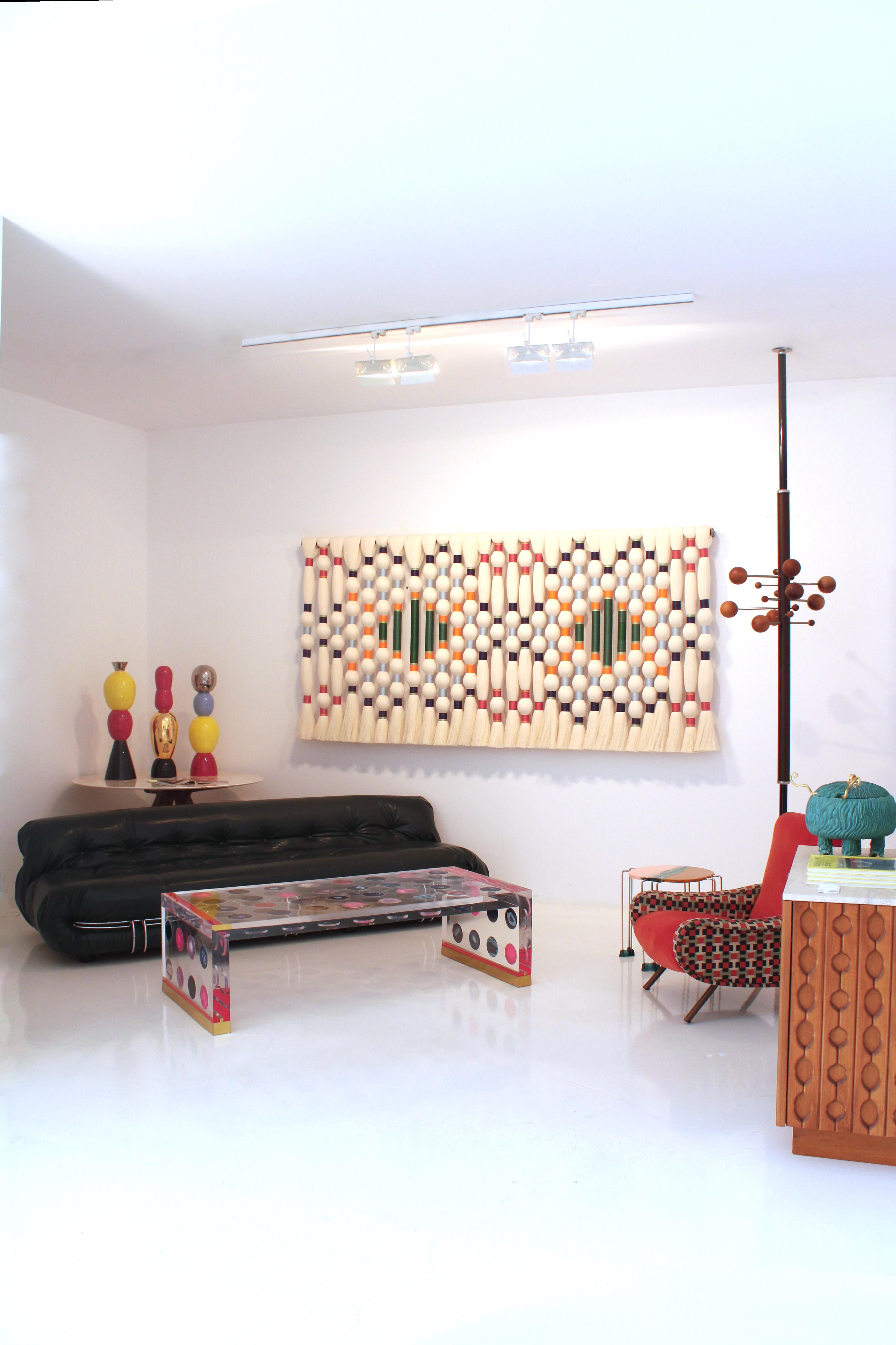 Sofá Soriana de Tobia Scarpa para Cassina, Italia Años 60, Piel verde y acero en venta 5