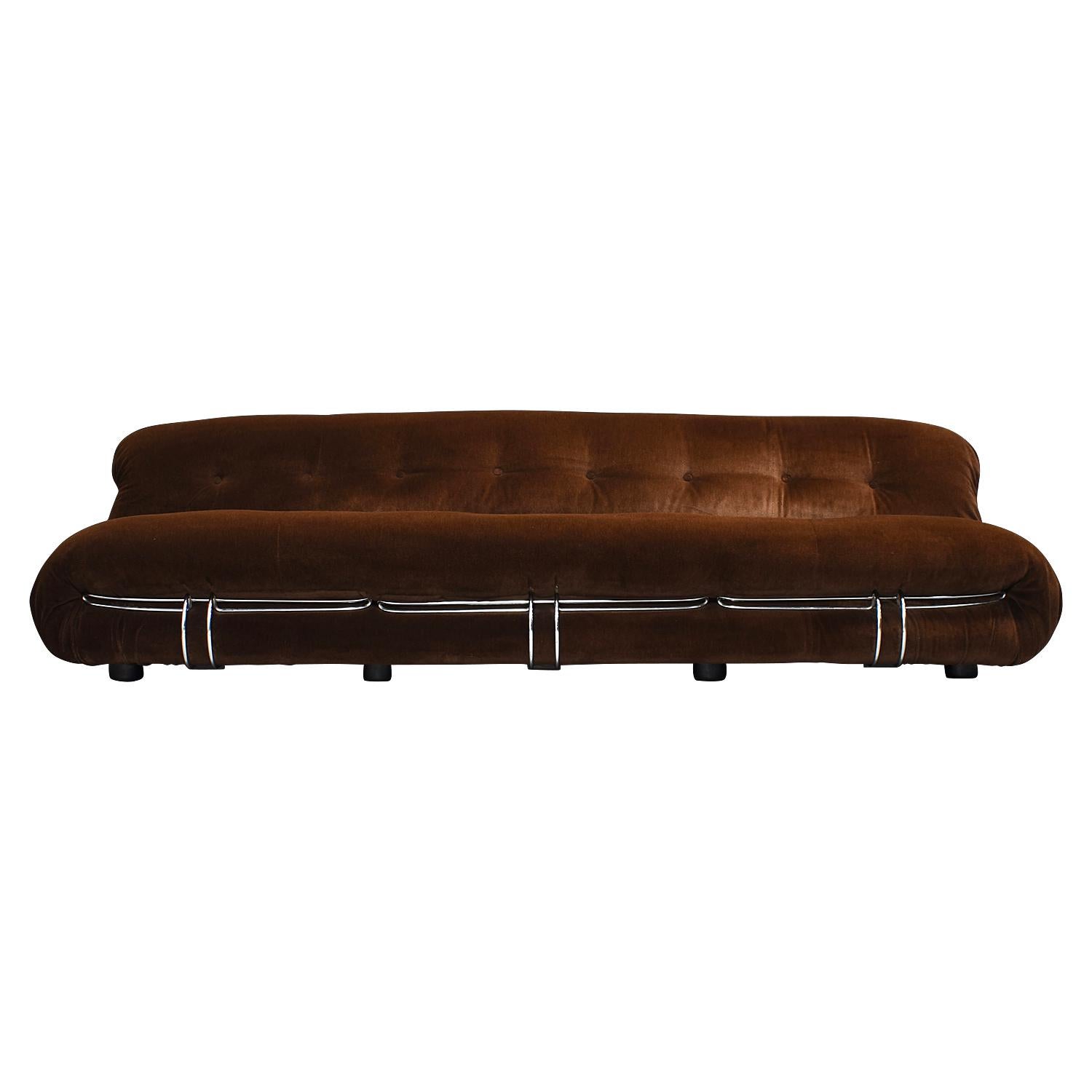 brown mohair sofa