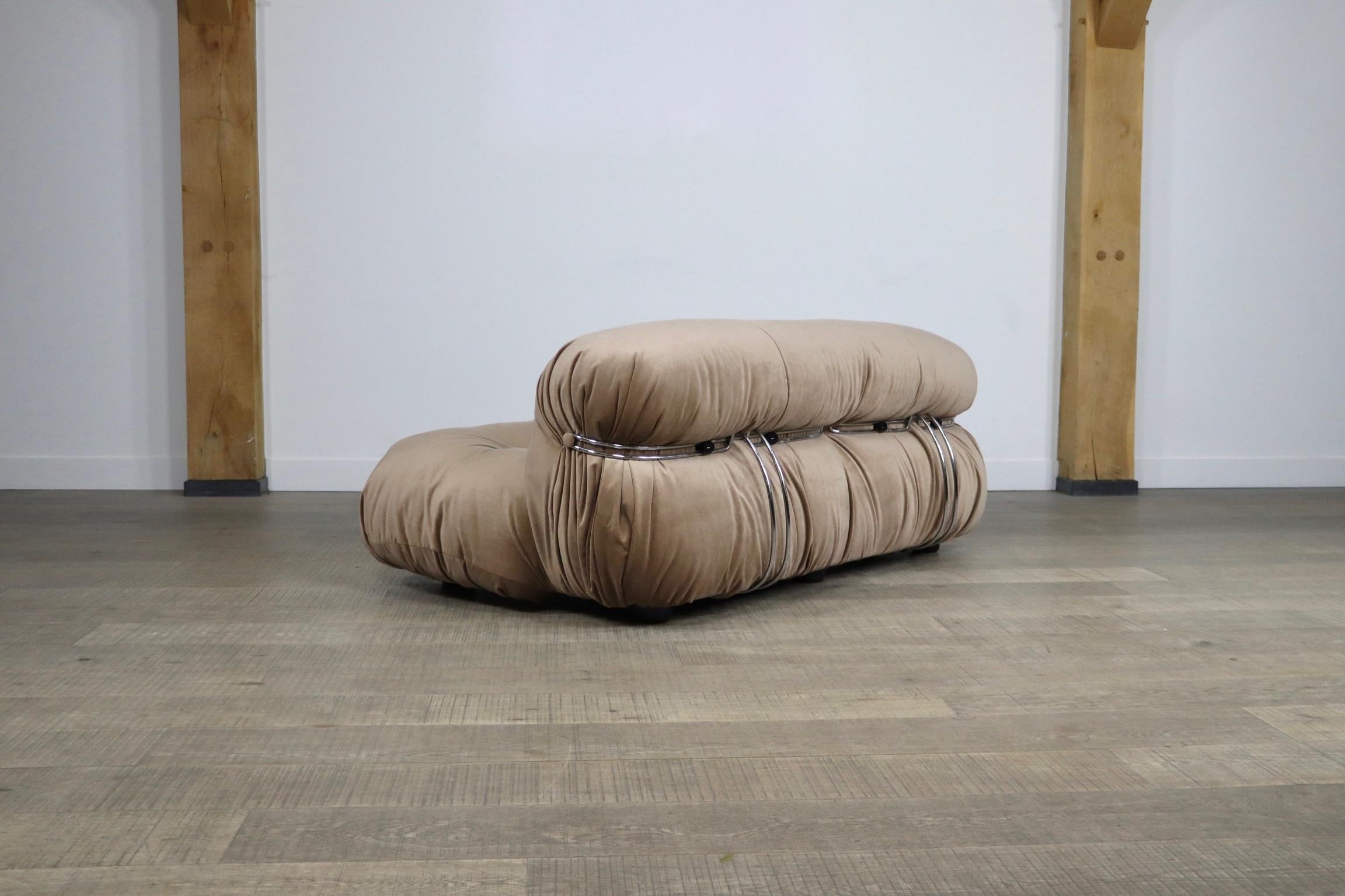 Soriana Sofa in Champagne Mohair by Afra and Tobia Scarpa for Cassina, 1970s 9