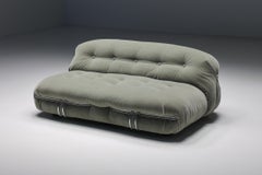 Soriana Dos plazas de Afra & Tobia Scarpa para Cassina, Mohair verde