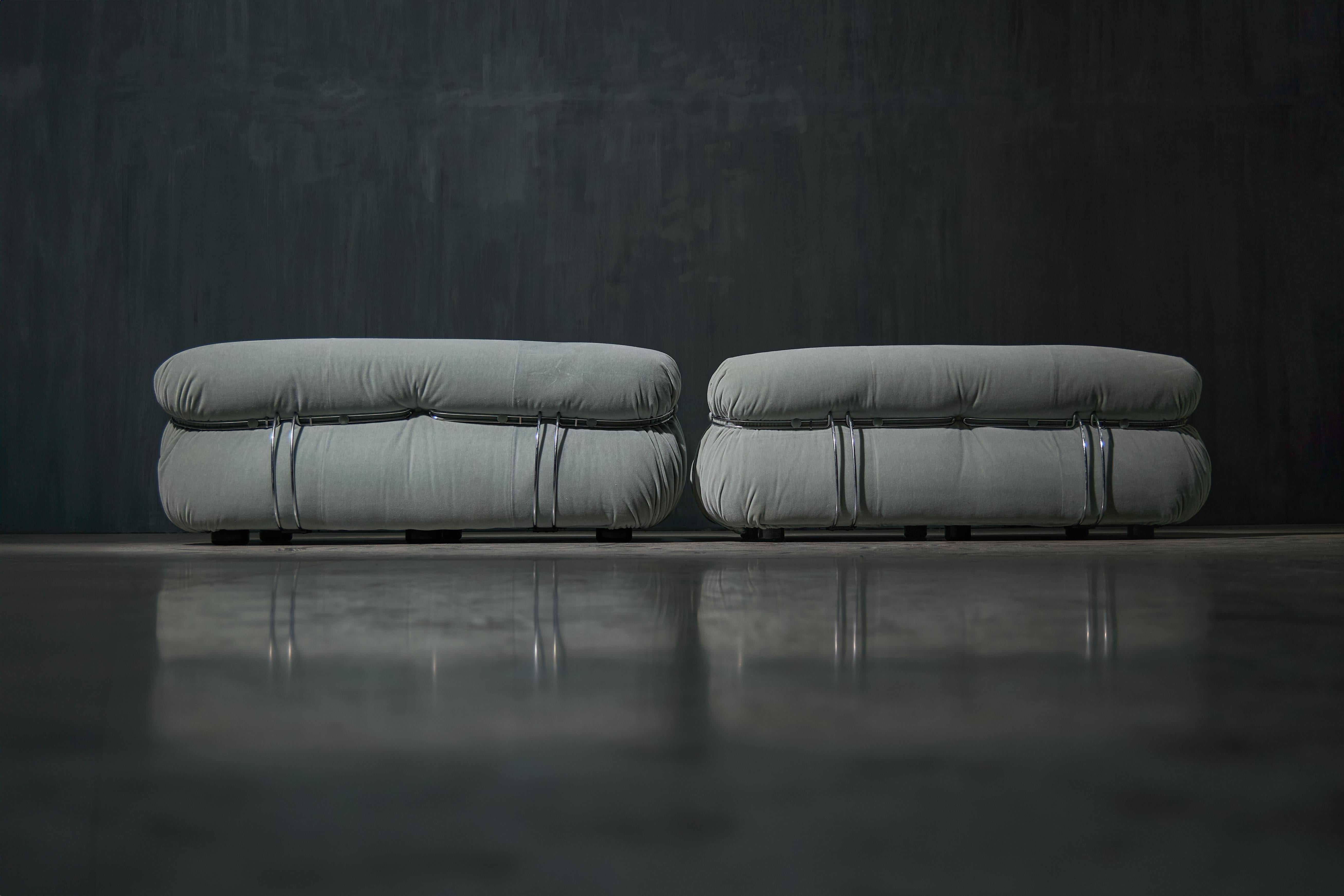 Sofá de dos plazas Soriana by Afra & Tobia Scarpa for Cassina, Italia, 1970s Italiano en venta