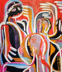 "I Want To Believe", Abstrakter Expressionist, Figurativ, Rot, Ölgemälde