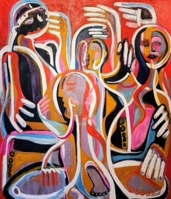 "I Want To Believe", Abstrakter Expressionist, Figurativ, Rot, Ölgemälde