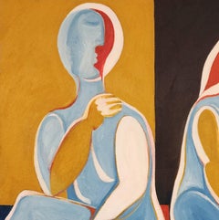 "Where Are We Going, From Here?", Abstrakter Expressionist, Figuren, Ölgemälde