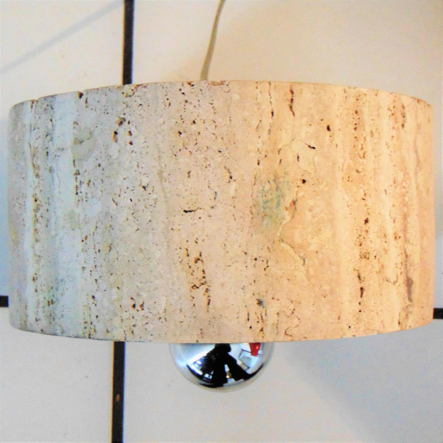 Sormani Nucleo Set of 2 Table Lamps in Travertine by G. Cesari, 1970s, Italy For Sale 9