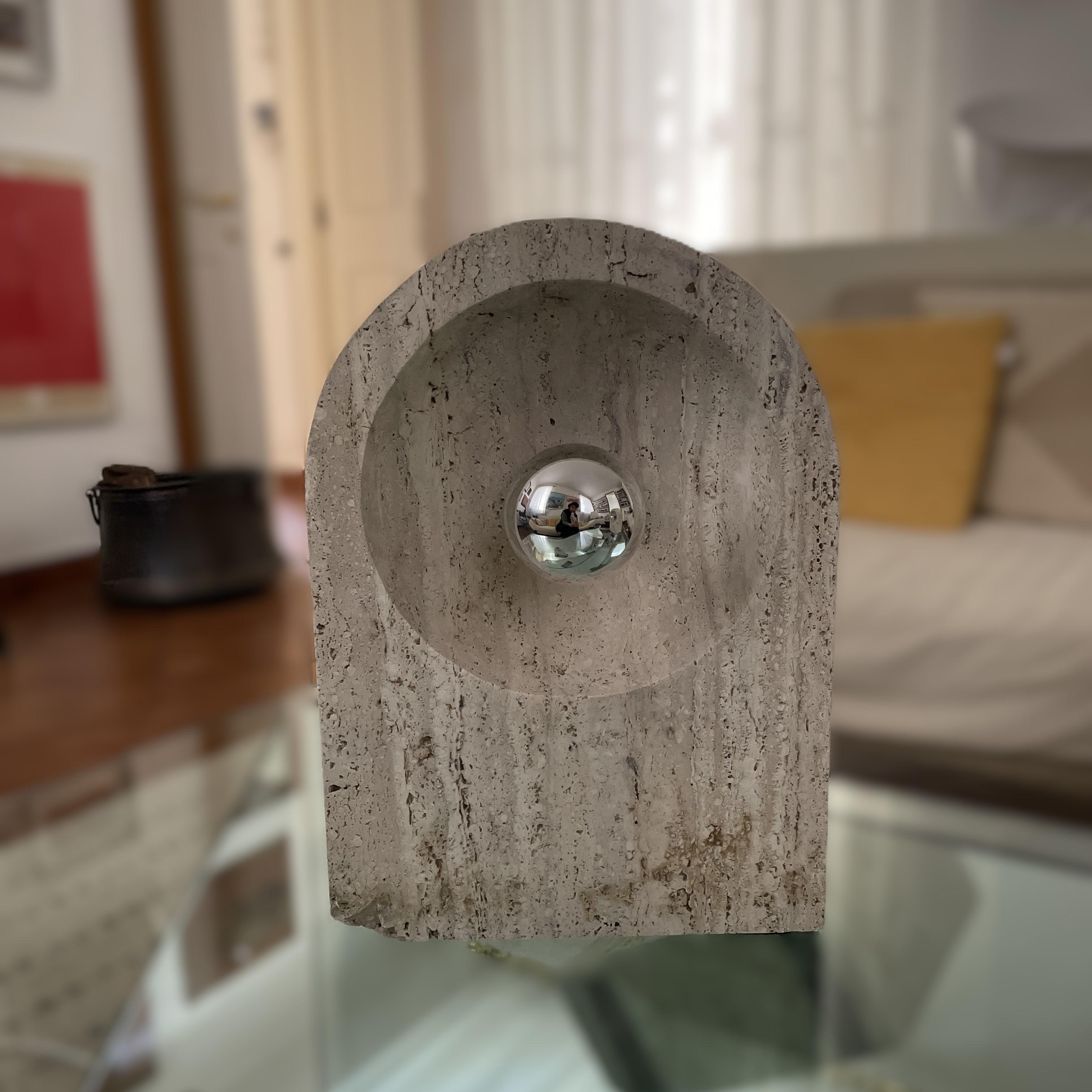 Sormani Nucleo Travertine Table Lamps by G. Cesari, 1970s, Italy – Set of 2 Italiano en venta