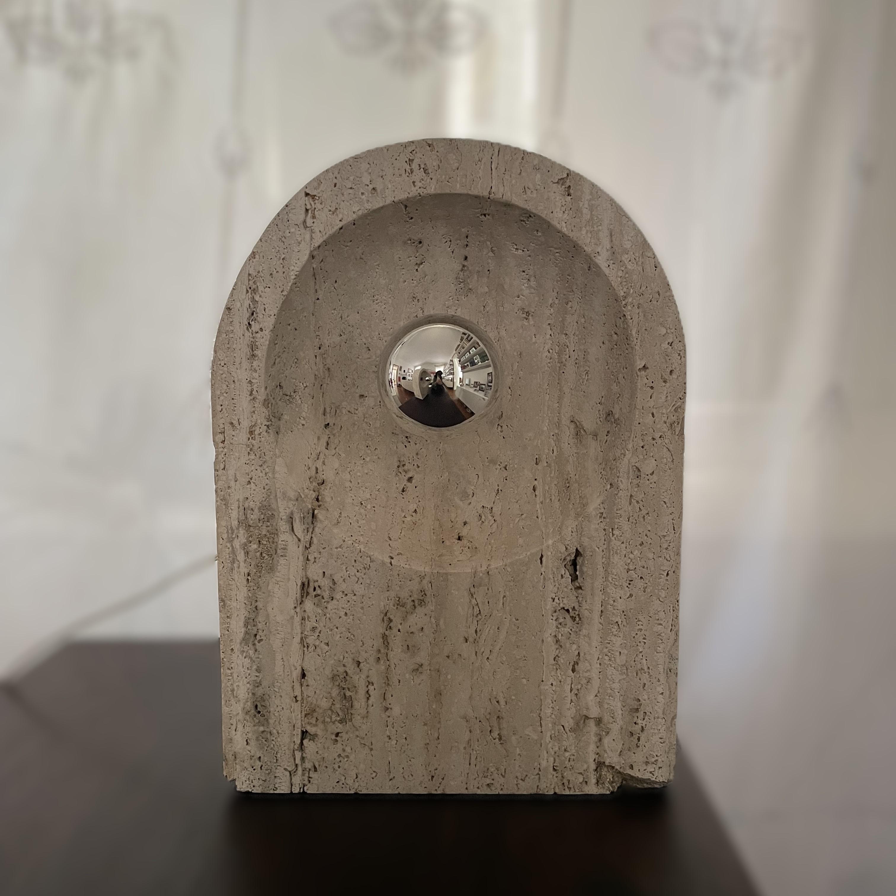 Sormani Nucleo Travertine Table Lamps by G. Cesari, 1970s, Italy – Set of 2 en venta 1