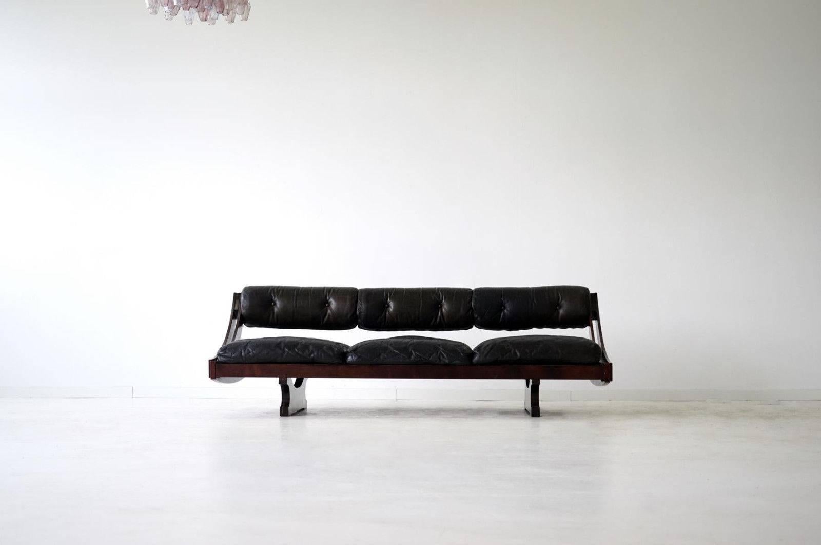 Sormani Songia GS 195 Leder-Sofa-Tagesbett (Moderne der Mitte des Jahrhunderts)