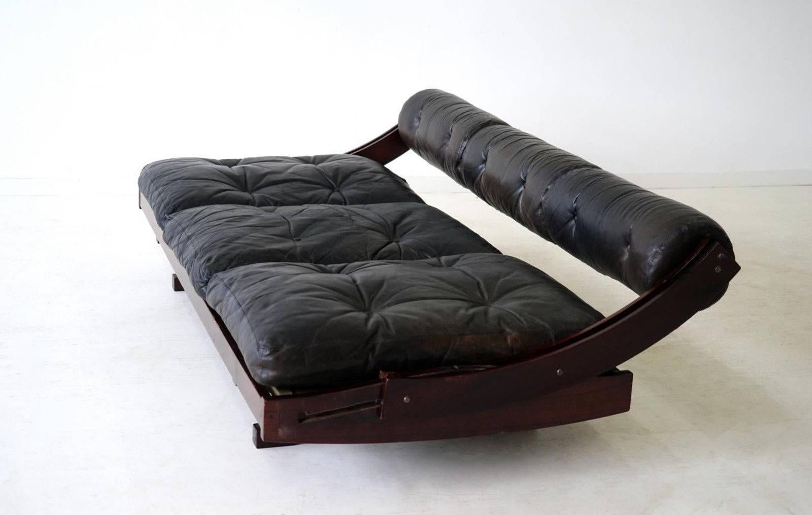 Mid-20th Century Sormani Songia GS 195 Leather Sofa Daybed