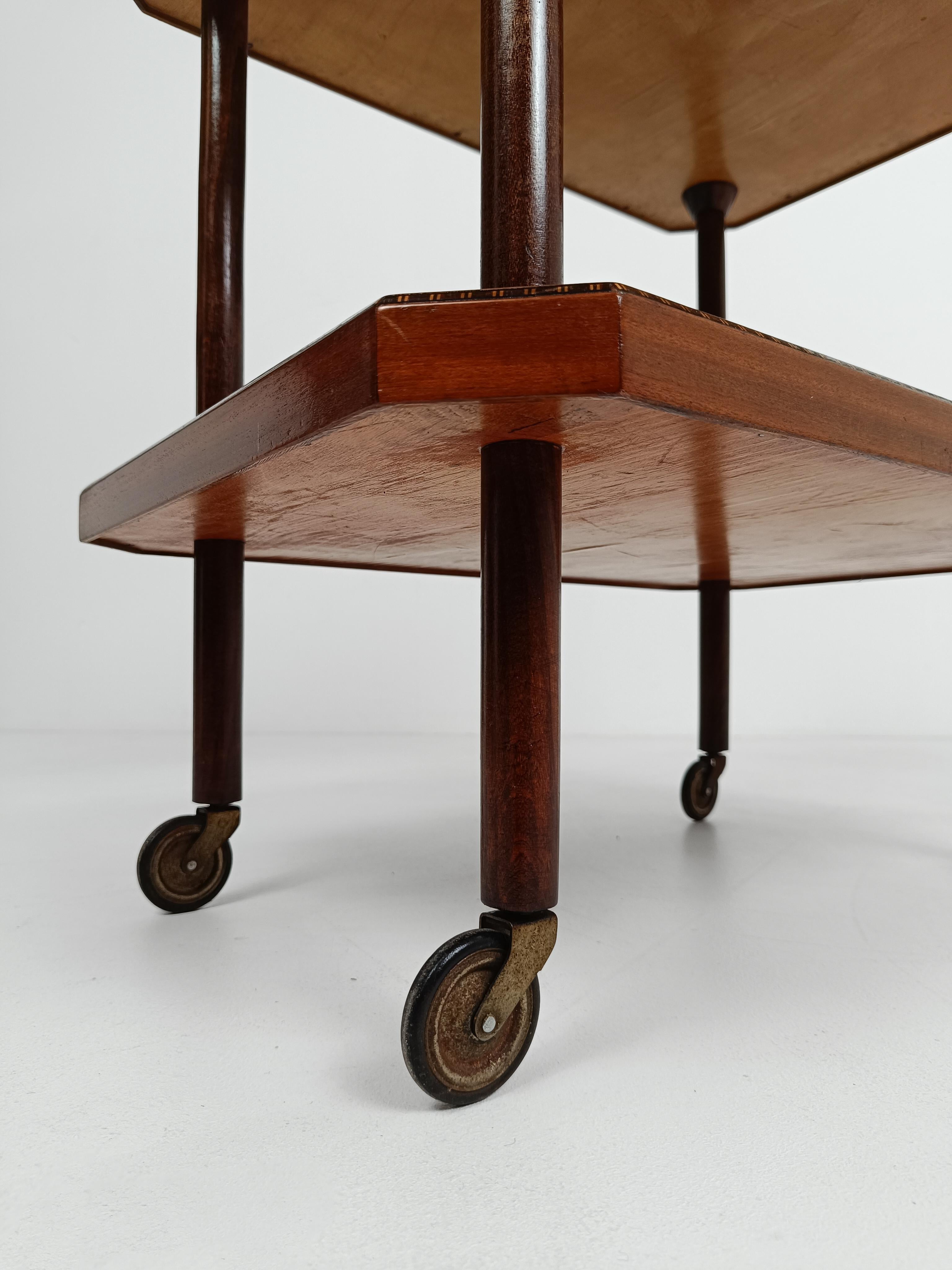 Chariot de bar incrusté Sorrento dans le style de Salvatore Gargiulo, Italie, années 30 9