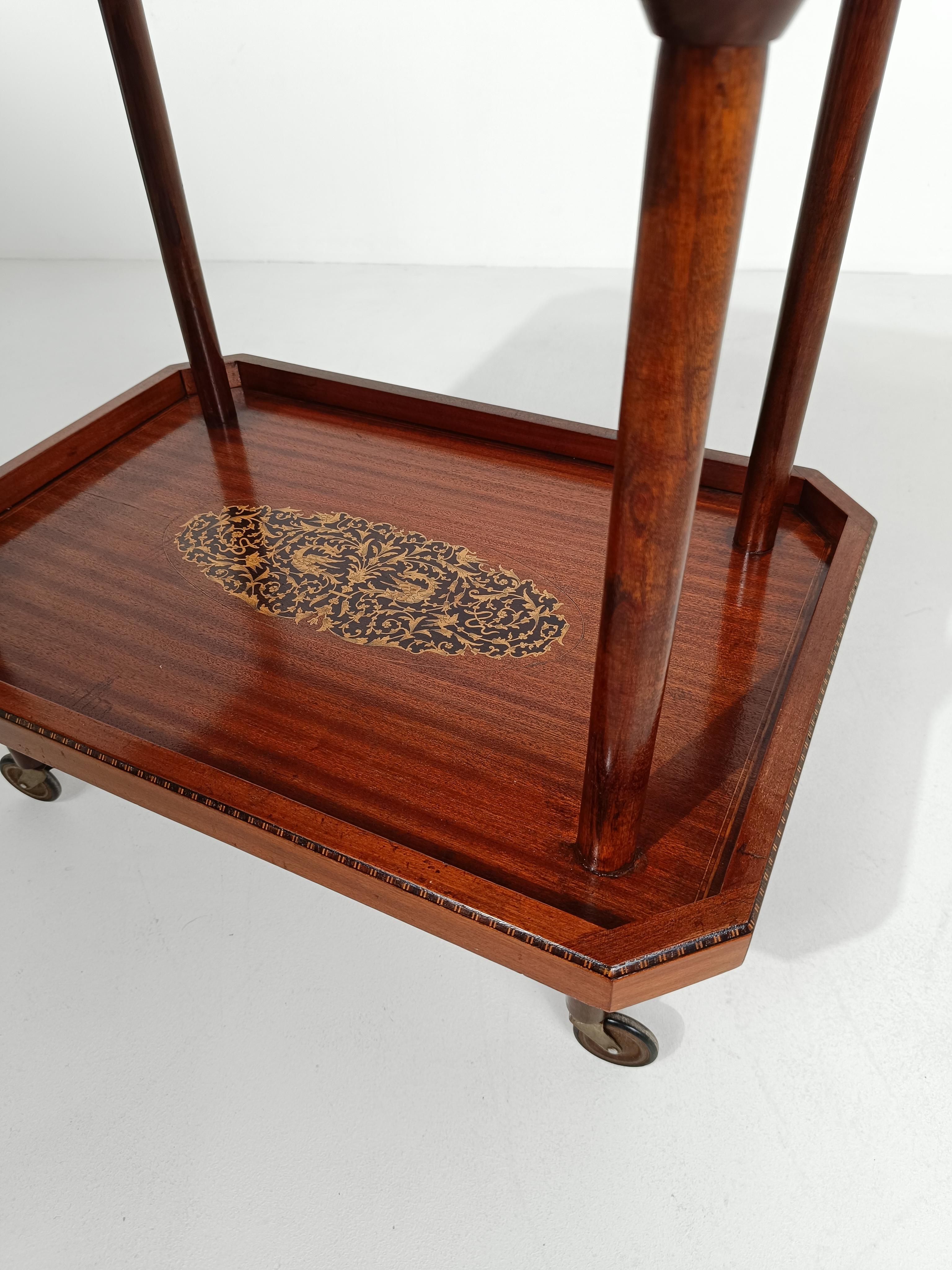 Chariot de bar incrusté Sorrento dans le style de Salvatore Gargiulo, Italie, années 30 11