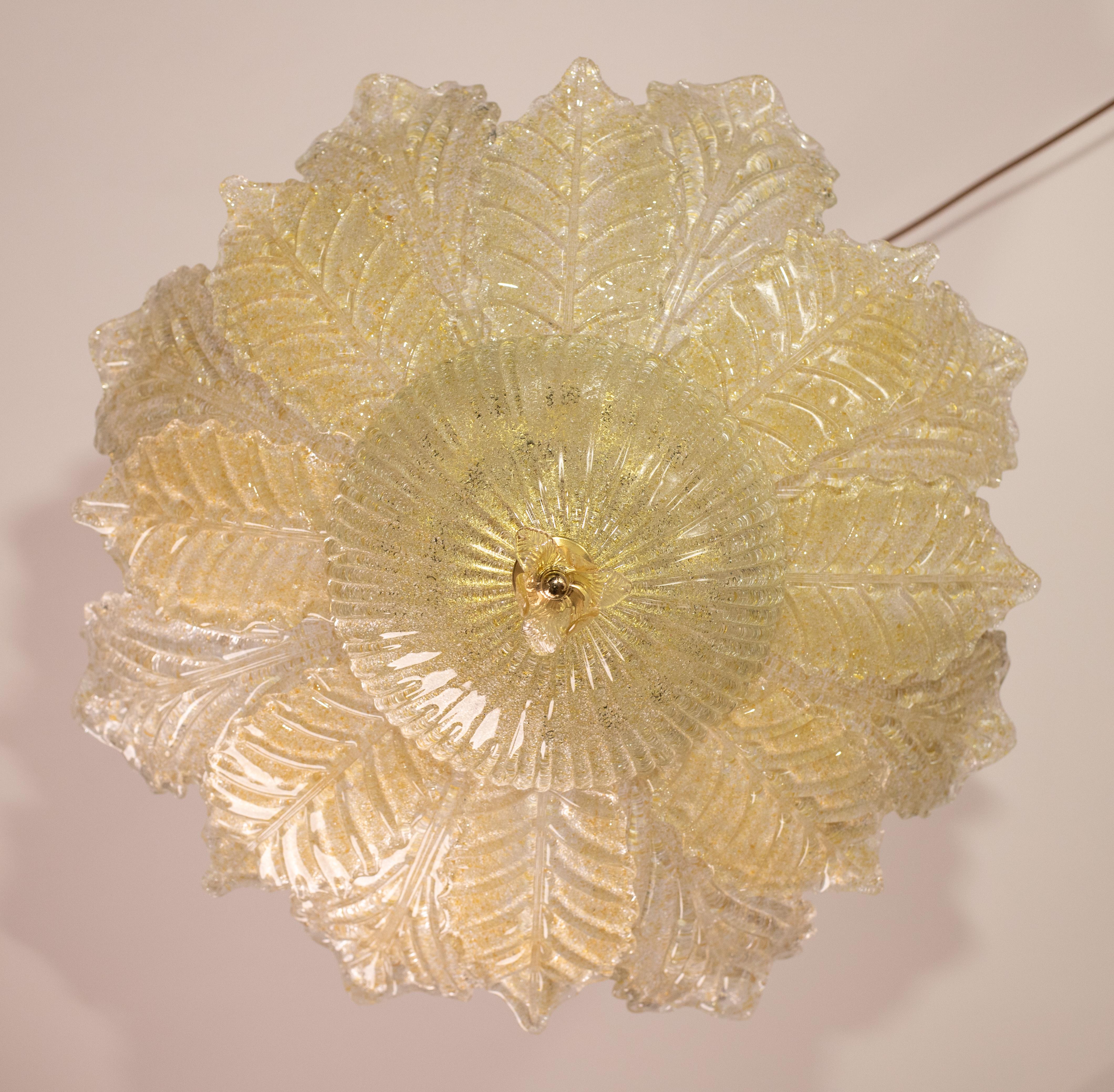 Sorrento, Luxury Murano Glass Gold\Orange Ceiling Light or Flush Mount, 1970s For Sale 4