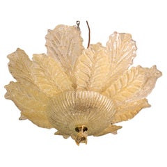 Sorrento, Luxury Murano Glass Gold\Orange Ceiling Light or Flush Mount, 1970s