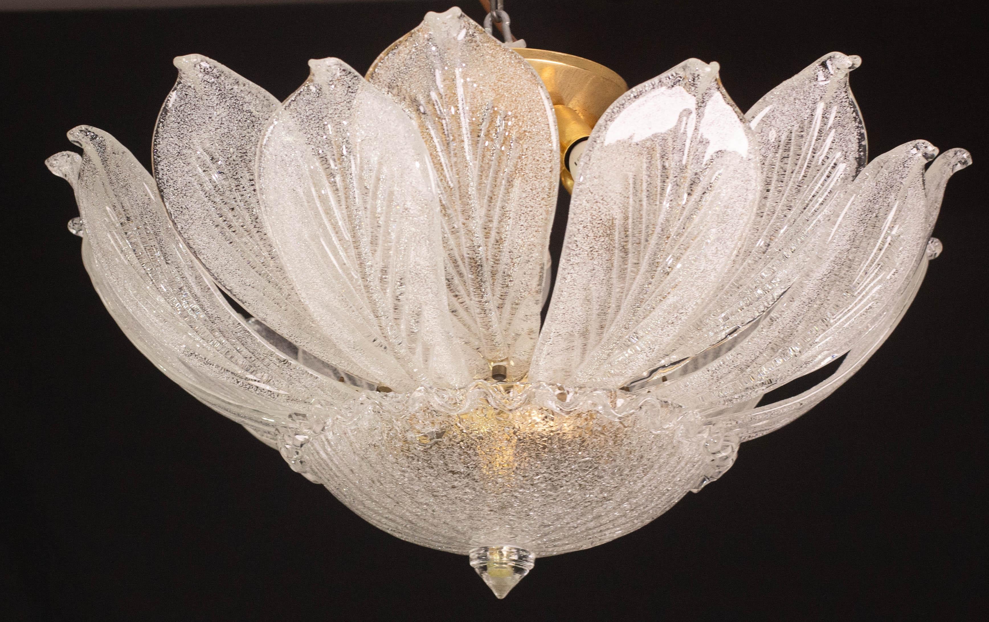 European Sorrento, Monumental Italian Murano Glass Ceiling Light or Chandelier, 1970s For Sale
