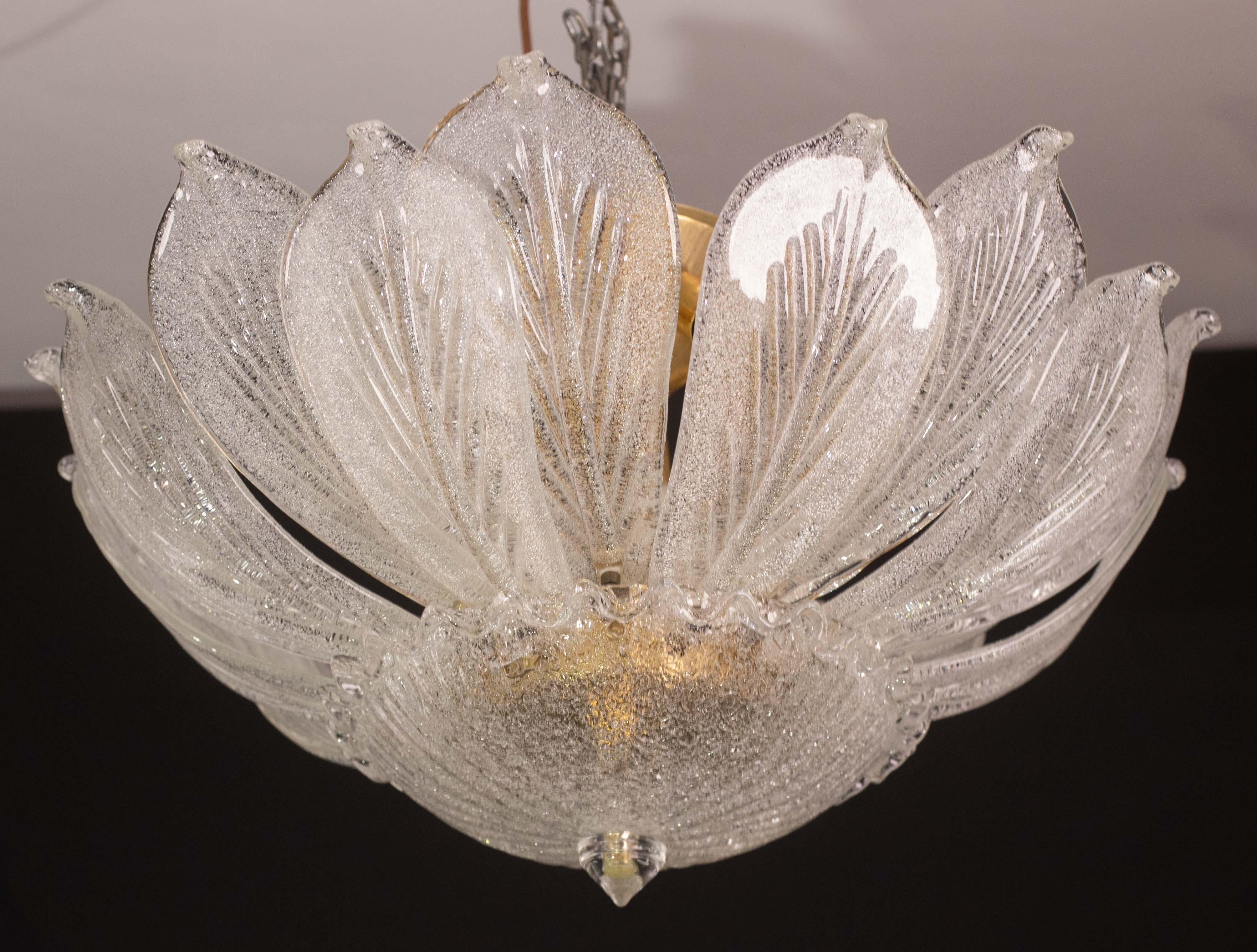 Late 20th Century Sorrento, Monumental Italian Murano Glass Ceiling Light or Chandelier, 1970s For Sale