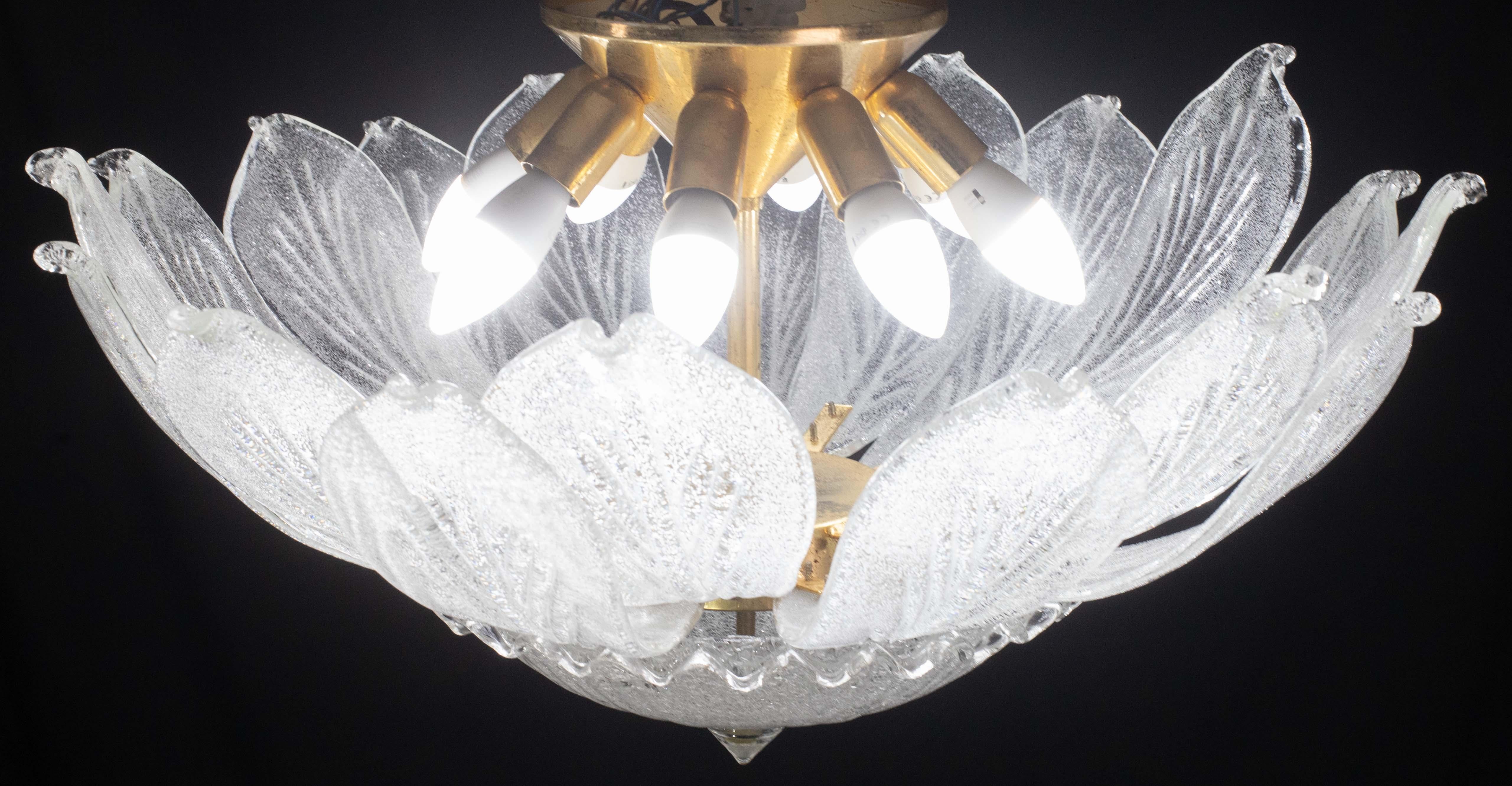 Sorrento, Monumental Italian Murano Glass Ceiling Light or Chandelier, 1970s For Sale 1