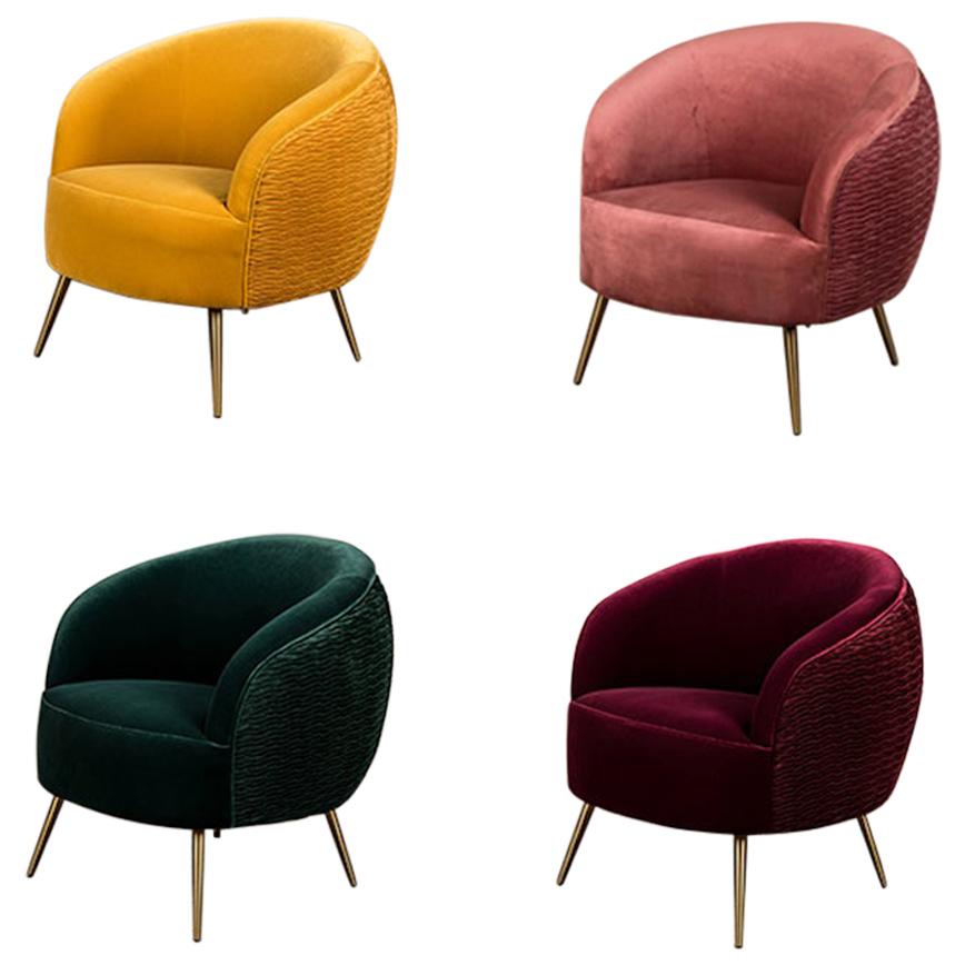 Sorrento Velvet Occasional Tub Chairs, 20th Century For Sale