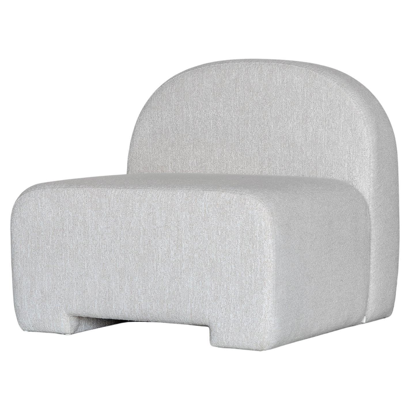 Sosa Armless White Bouclet Chair For Sale