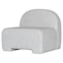 Sosa Armless White Bouclet Chair