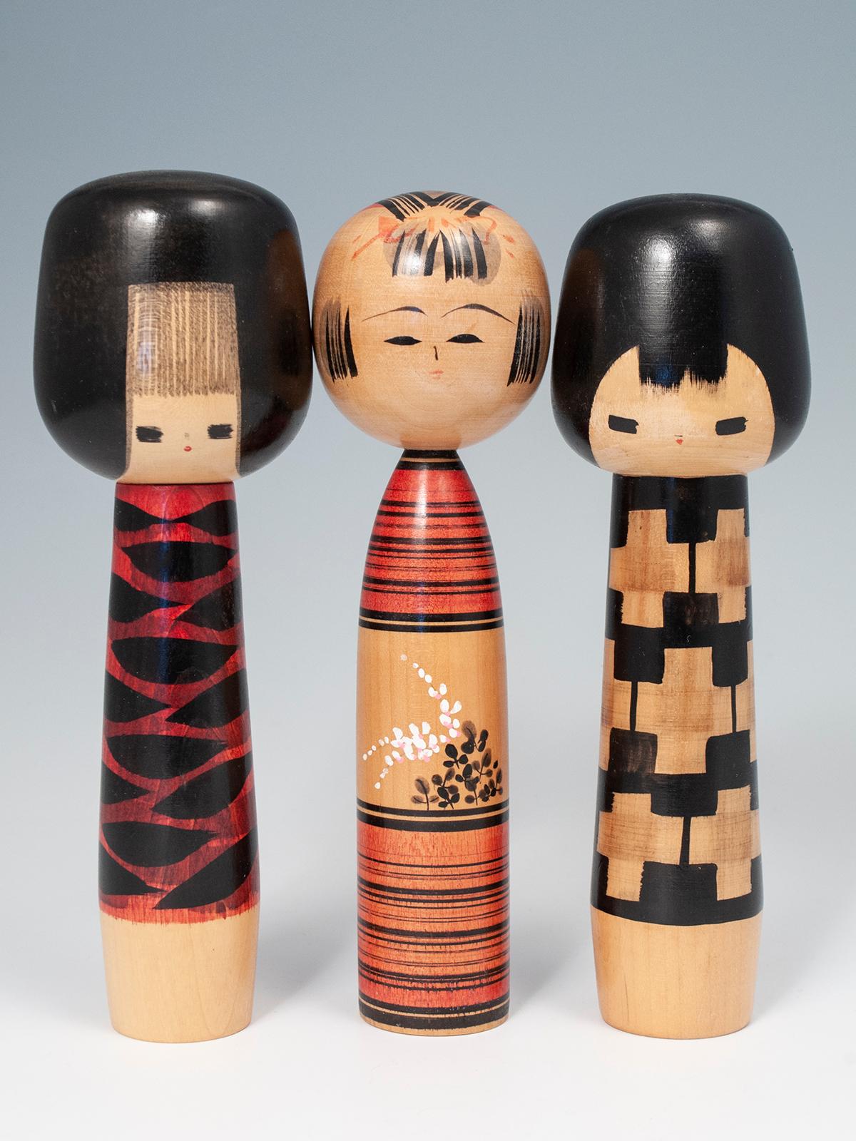 Japanese Sosaku Kokeshi Dolls by Hideo Ishihara and Kichisuke Agatsuma, Japan