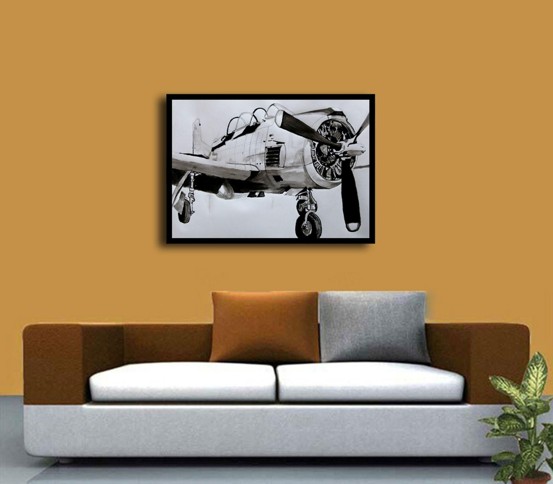 avión, Pintura, Acrílico sobre papel en venta 1