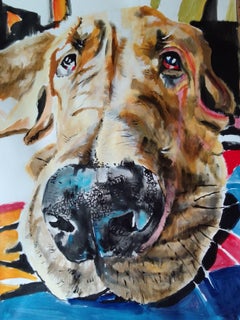 Bloodhound, Painting, Acrylic on Paper