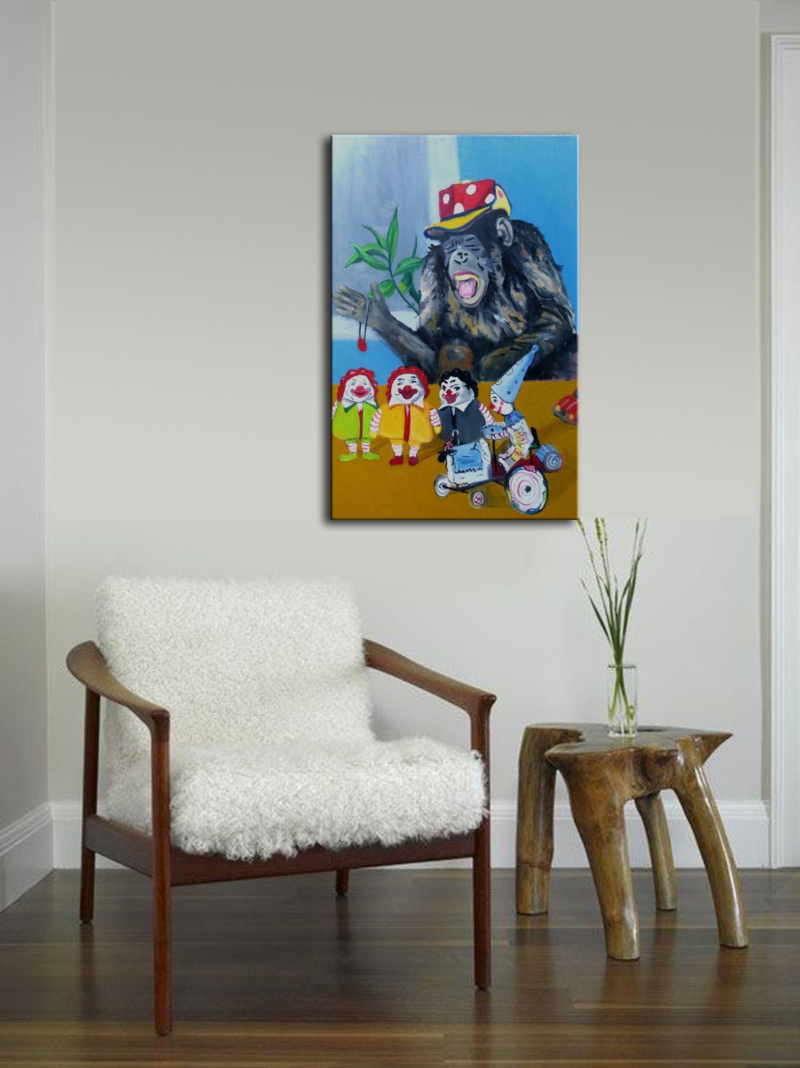 Payaso, Pintura, Óleo sobre lienzo en venta 1