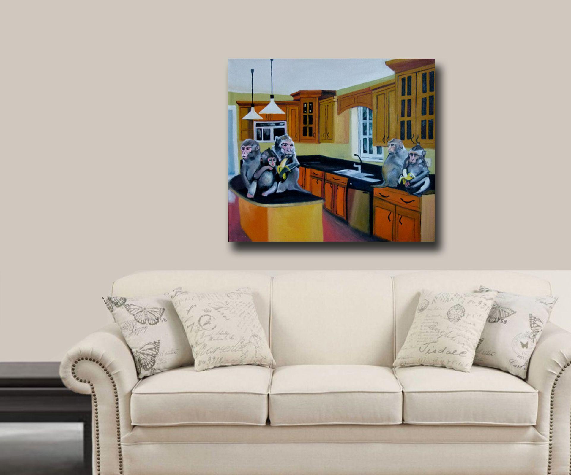 Familia feliz, Pintura, Óleo sobre lienzo - Painting Contemporáneo de Soso Kumsiashvili