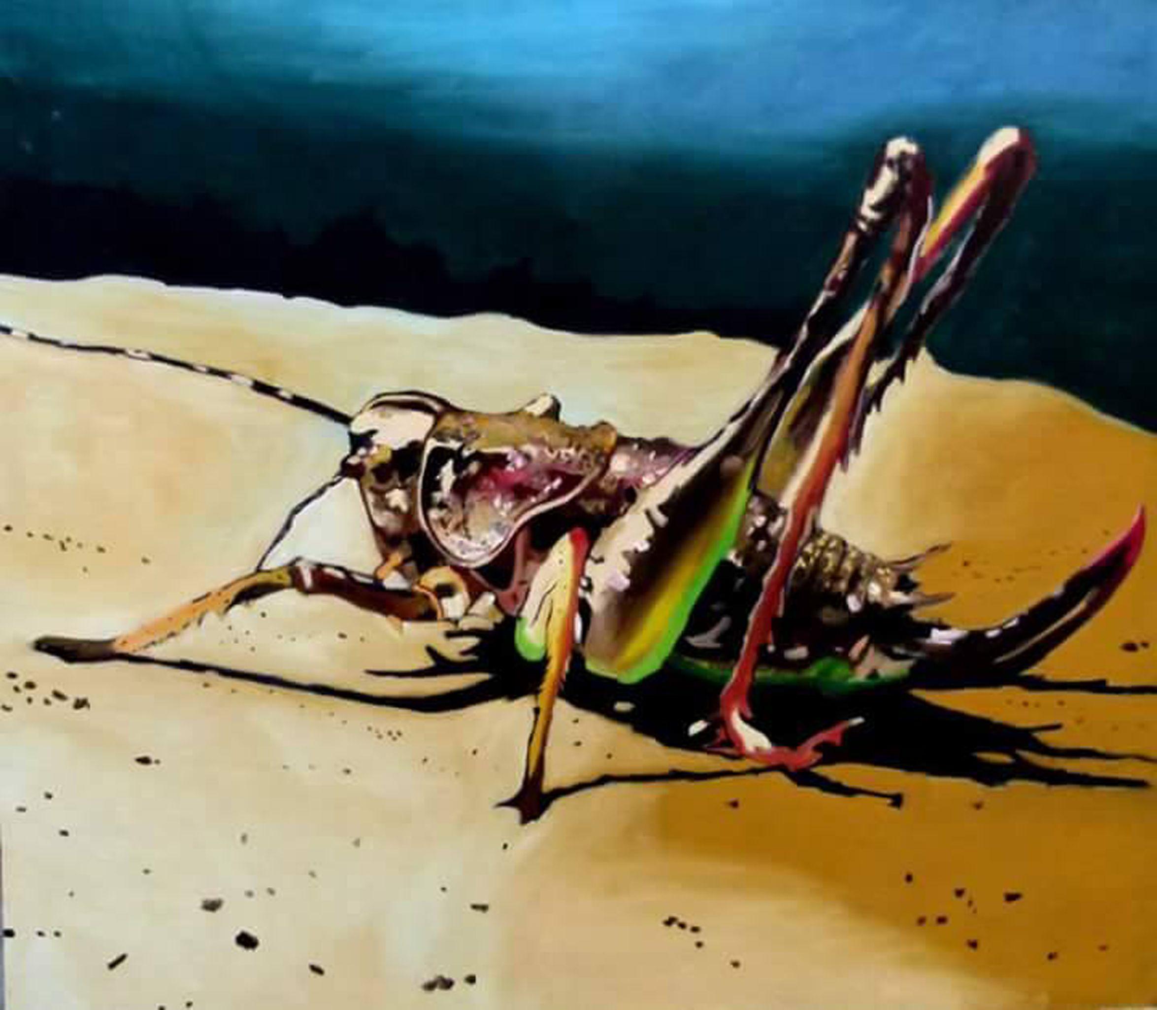 Locusta, Pittura, Olio su tela - Painting di Soso Kumsiashvili