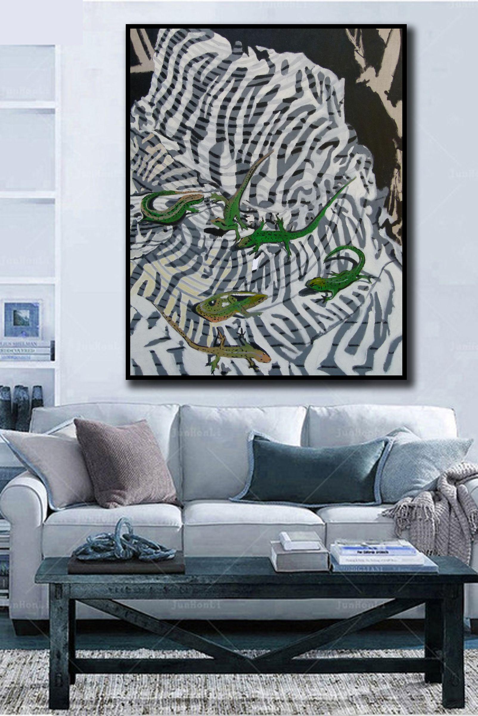 Rettili, Pittura, Olio su tela - Painting Contemporaneo di Soso Kumsiashvili