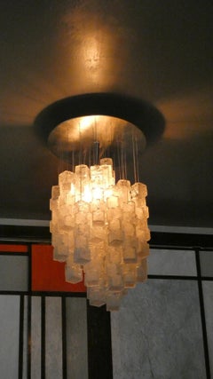 Suspension lamp Ice Cubic Murano by Zeroquattro Milano Studio for FontanaArte - 1970
