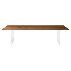 Table Sospeso en bois massif, noyer en finition naturelle faite à la main, contemporaine