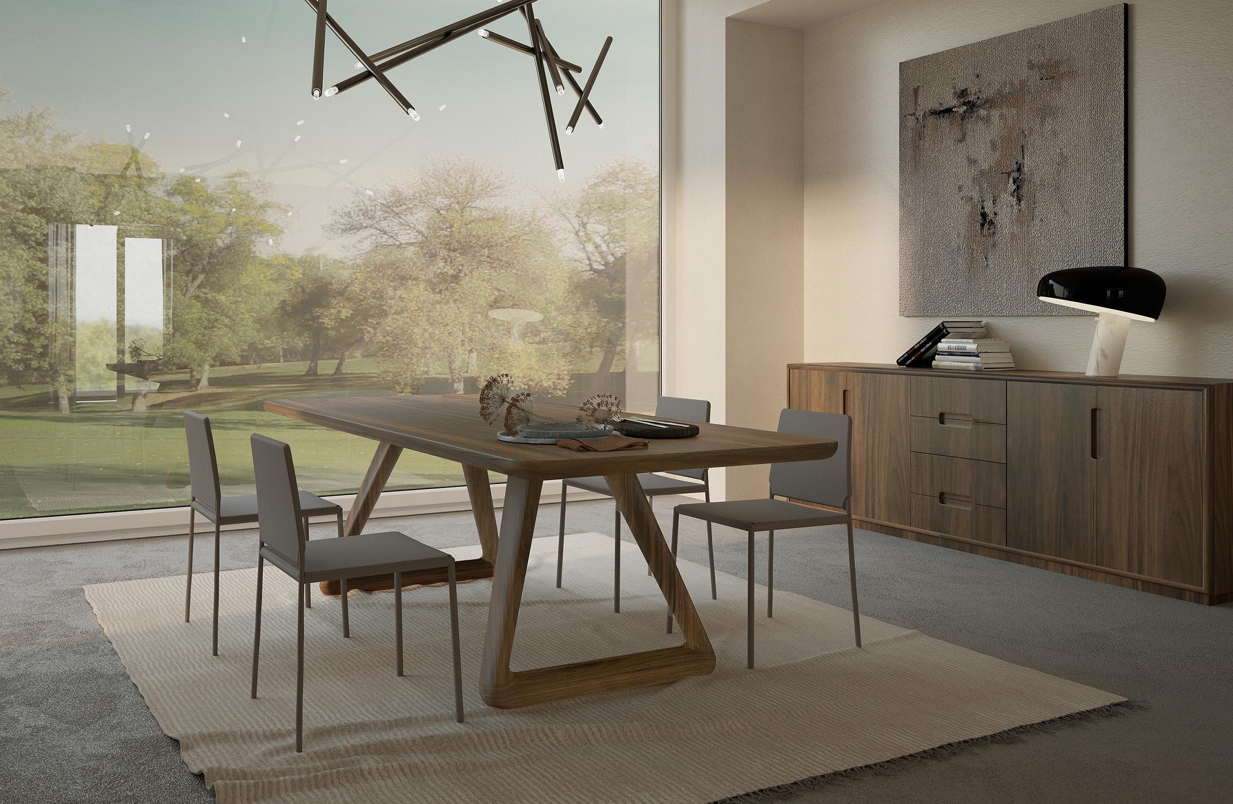 Sospiro Wood Dining Table, Designed by Claudio Bellini, Made in Italy For Sale 5