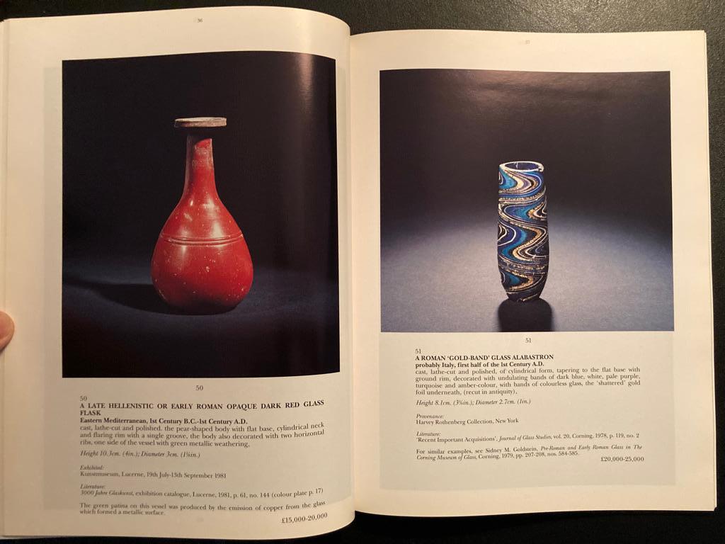 Catalogue d'antiquités Sotheby's Antiquities Benzina Collection of Ancient Glass juillet 1994 en vente 5