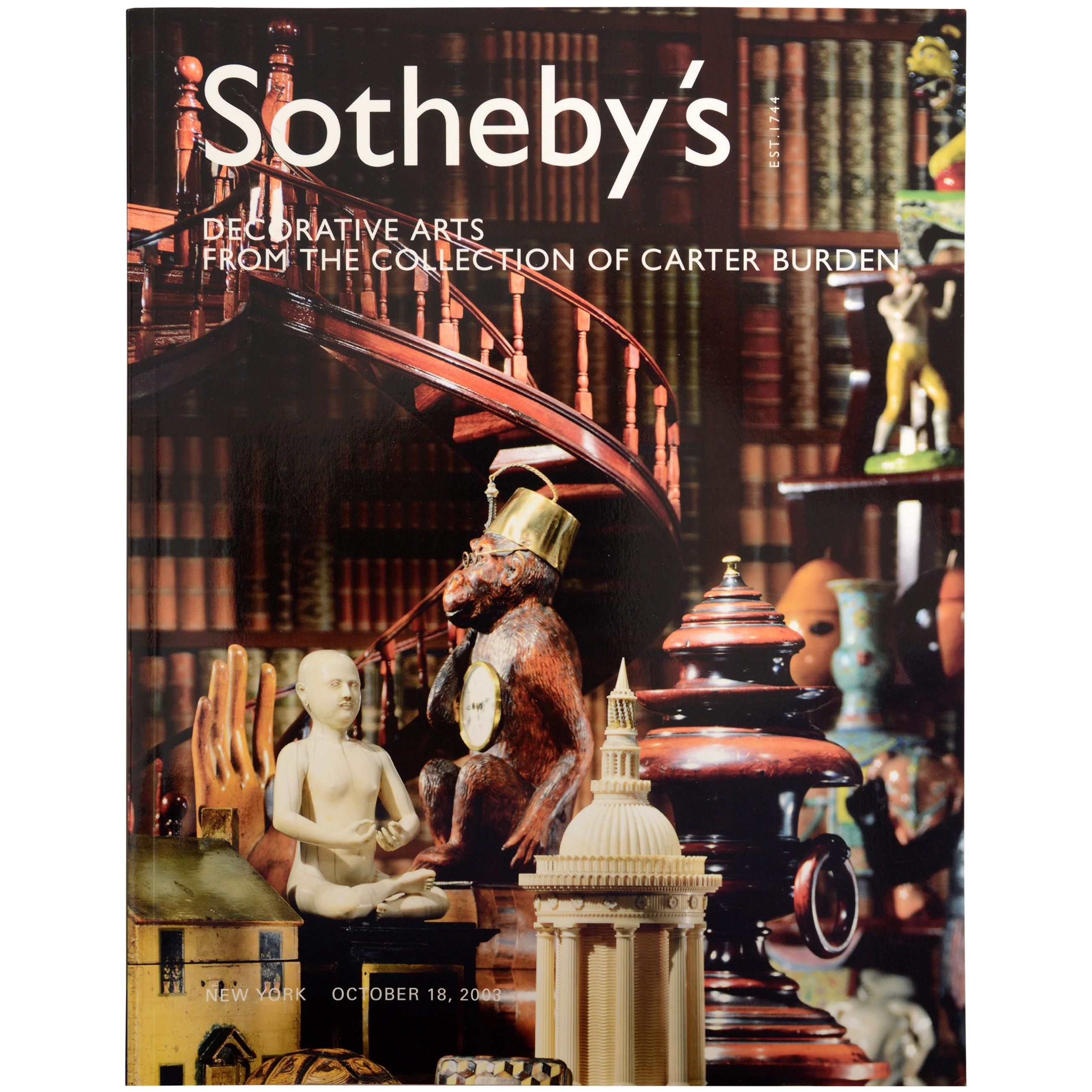 Sotheby's Auction Catalog Decorative Arts Collection of Carter Burden, 2003