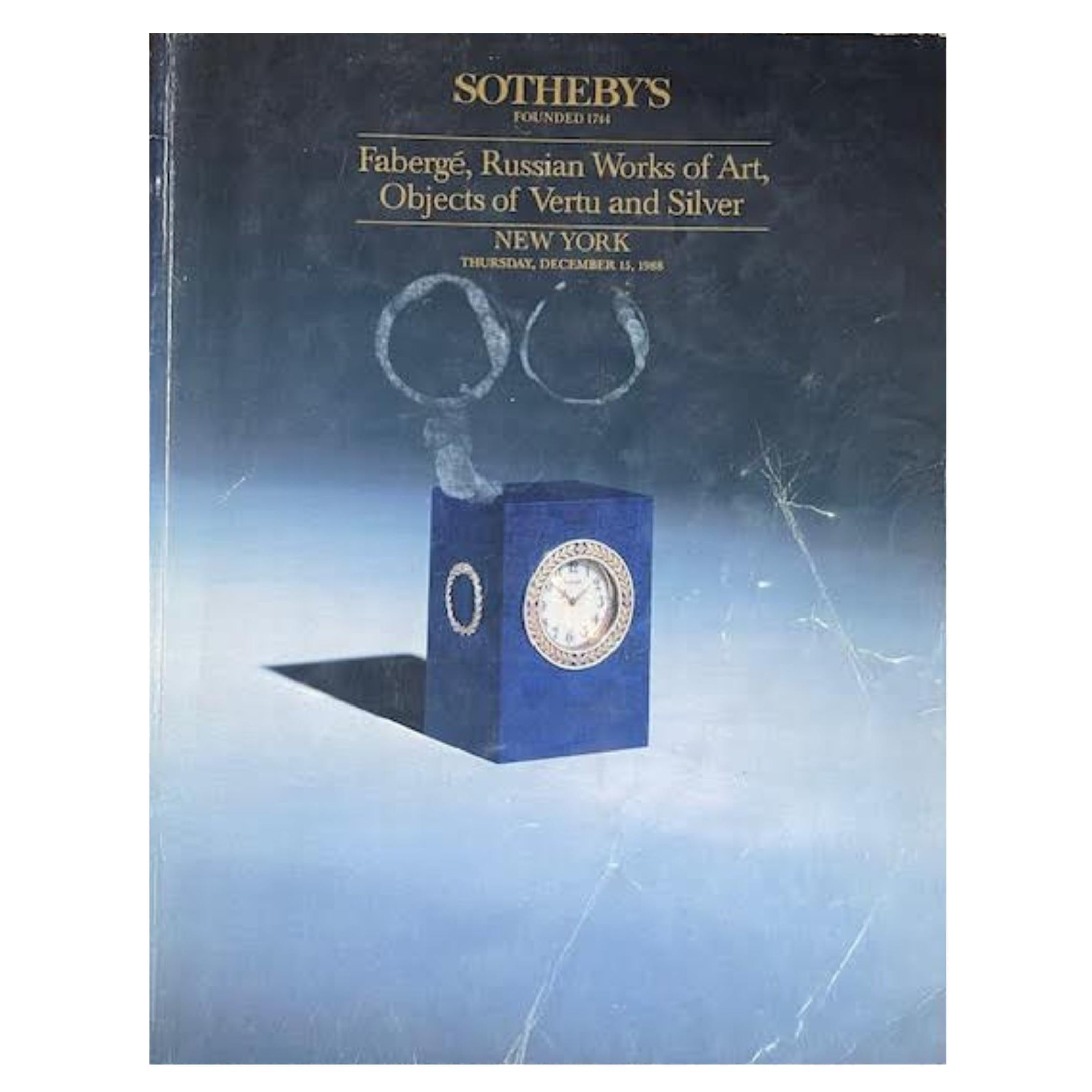 Catalogue Sotheby's Fabergé, œuvres d'art russes