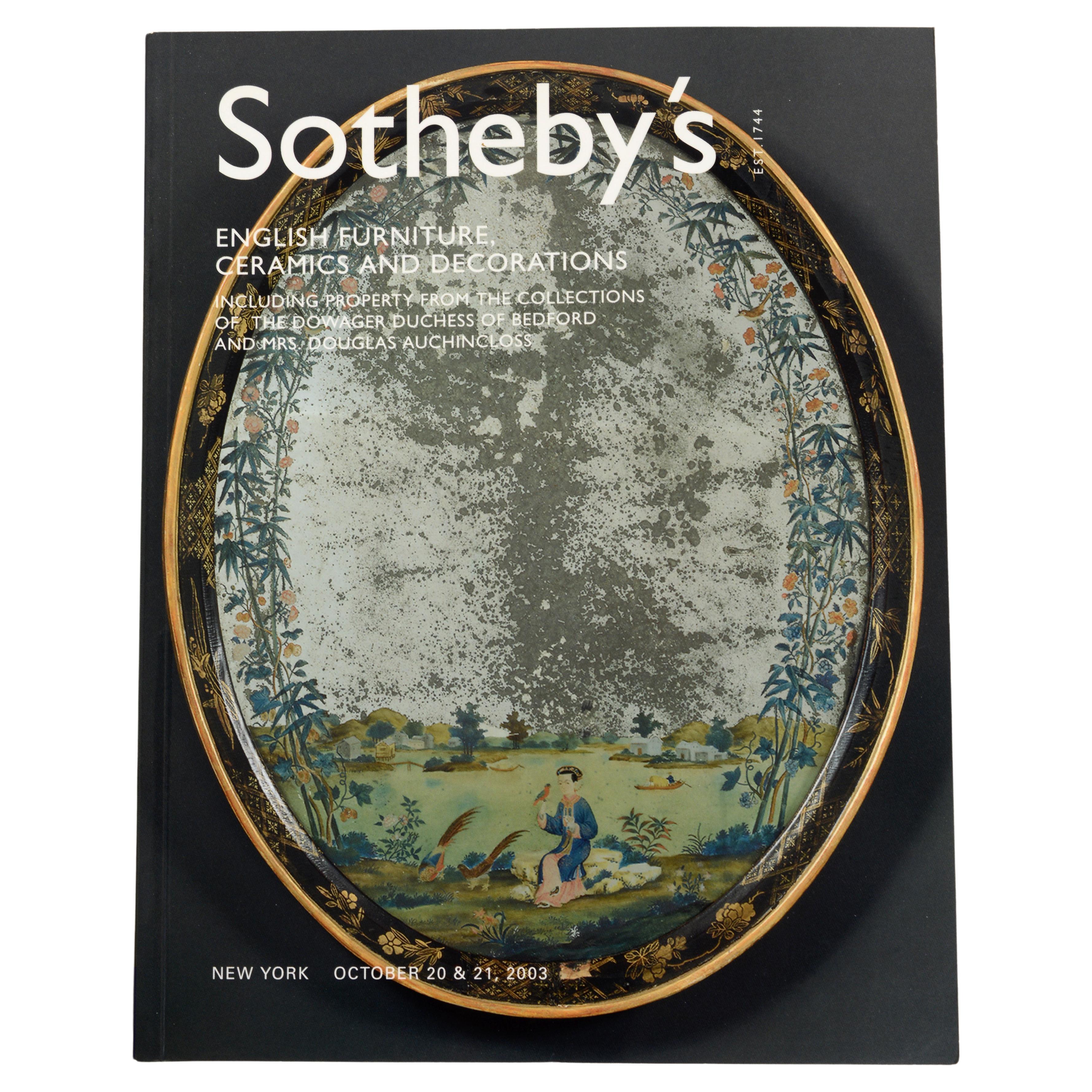 Sotheby's, English Furniture, Ceramics & Decorations : Collections de différents propriétaires en vente