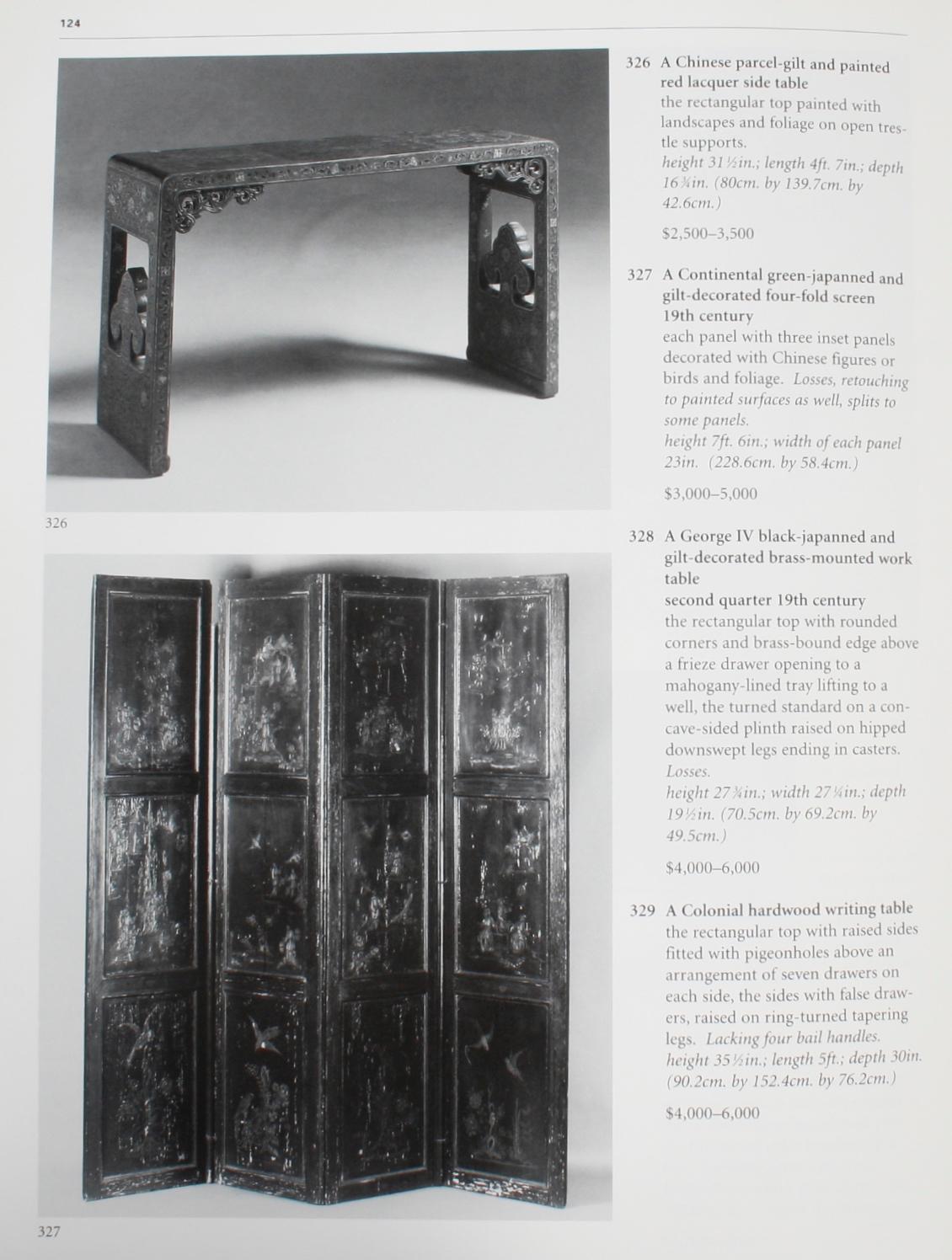 Sotheby's : English Furniture & Decorations (Meubles et décorations anglais), collection John L. Boonshaft, 1998 7
