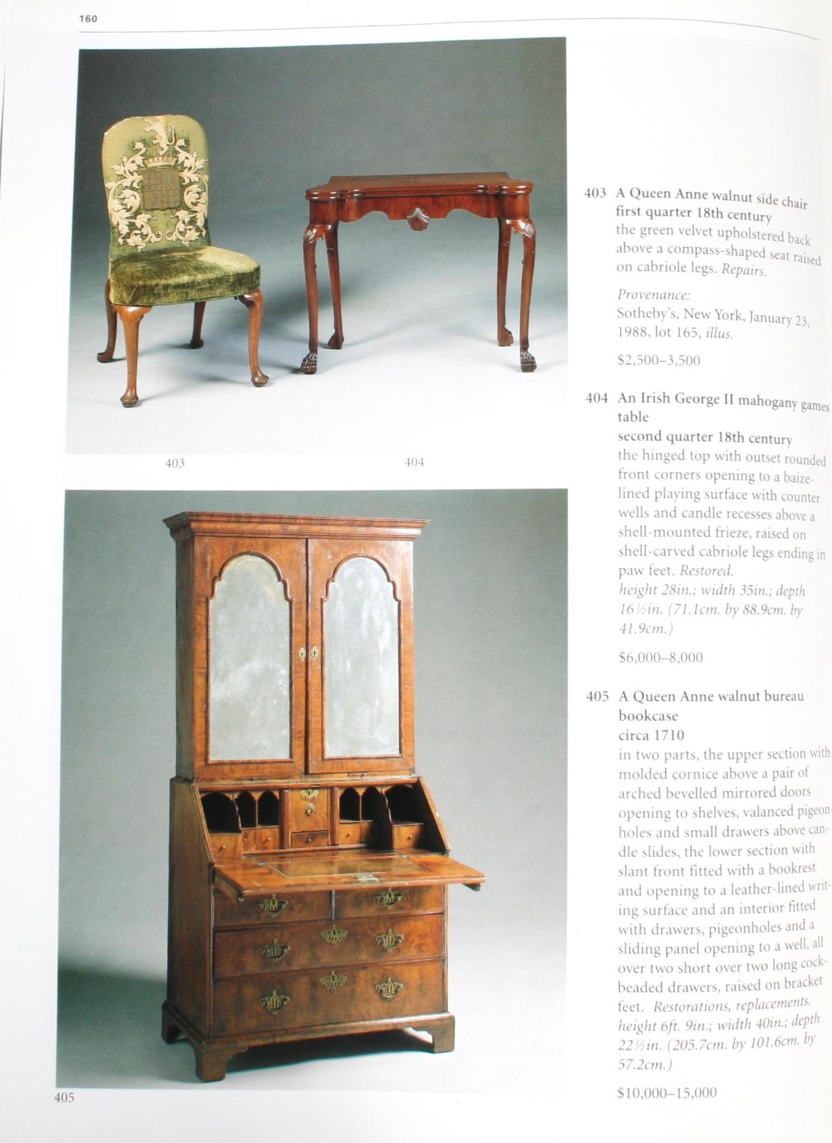 Sotheby's : English Furniture & Decorations (Meubles et décorations anglais), collection John L. Boonshaft, 1998 12