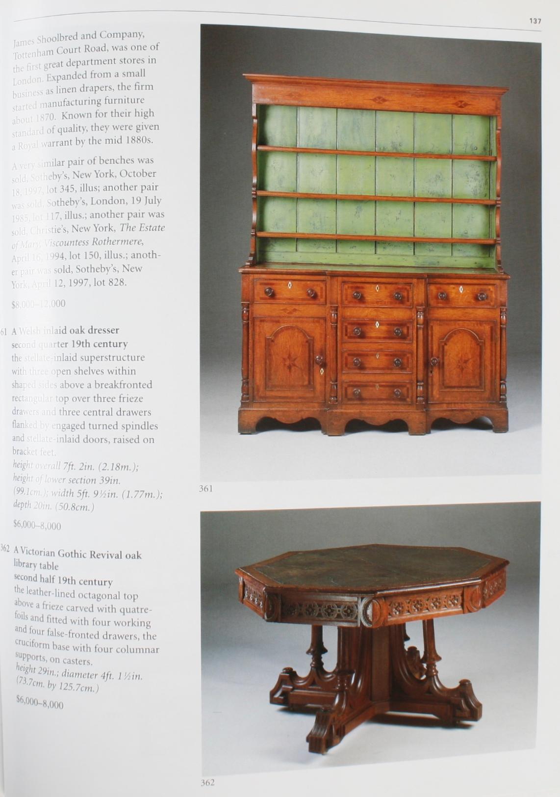Papier Sotheby's : English Furniture & Decorations (Meubles et décorations anglais), collection John L. Boonshaft, 1998