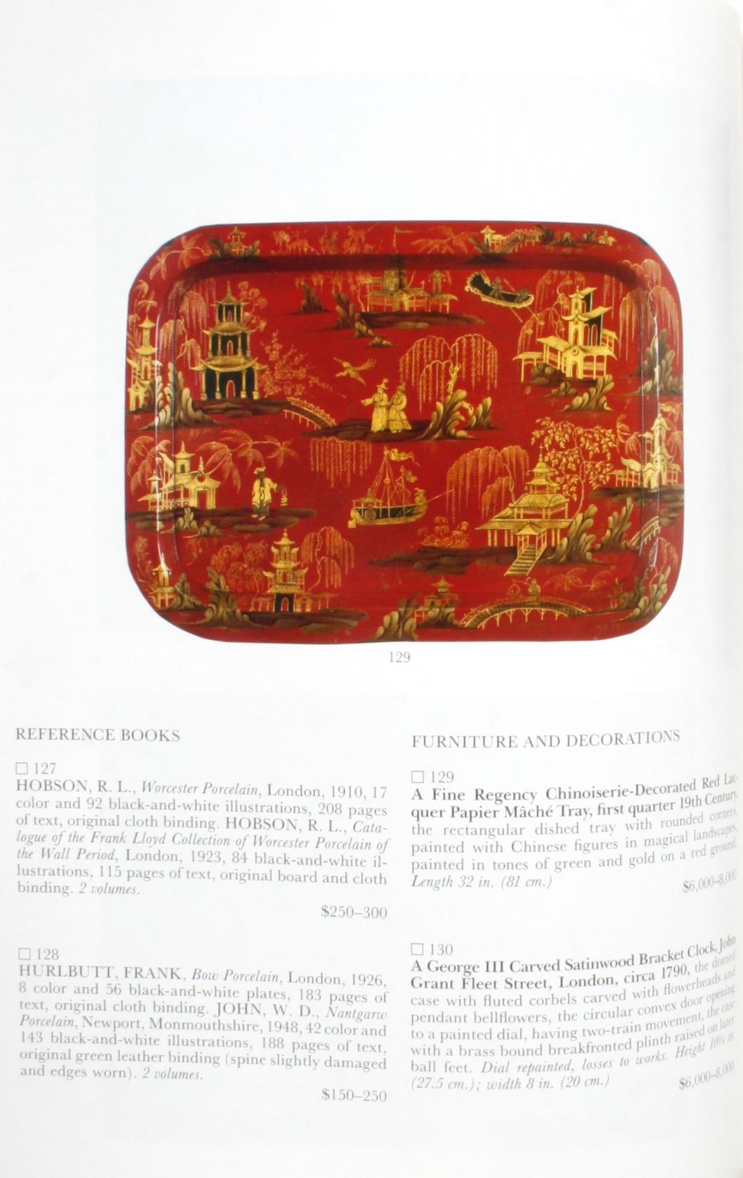 Sotheby's, Porcelaine et mobilier anglais M. et Mme John Treleaven Oct. 1990 en vente 8