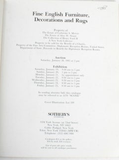 Sotheby's Fine English Furniture and Carpets