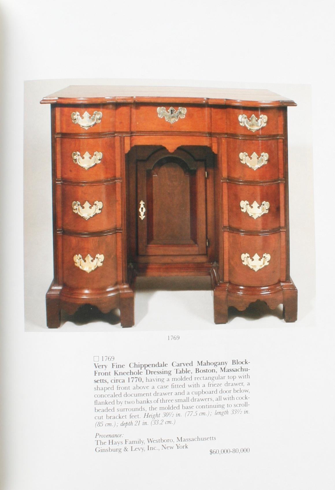 Sotheby's, Important American Furniture of Doris and Richard M. Seidlitz In Good Condition For Sale In valatie, NY
