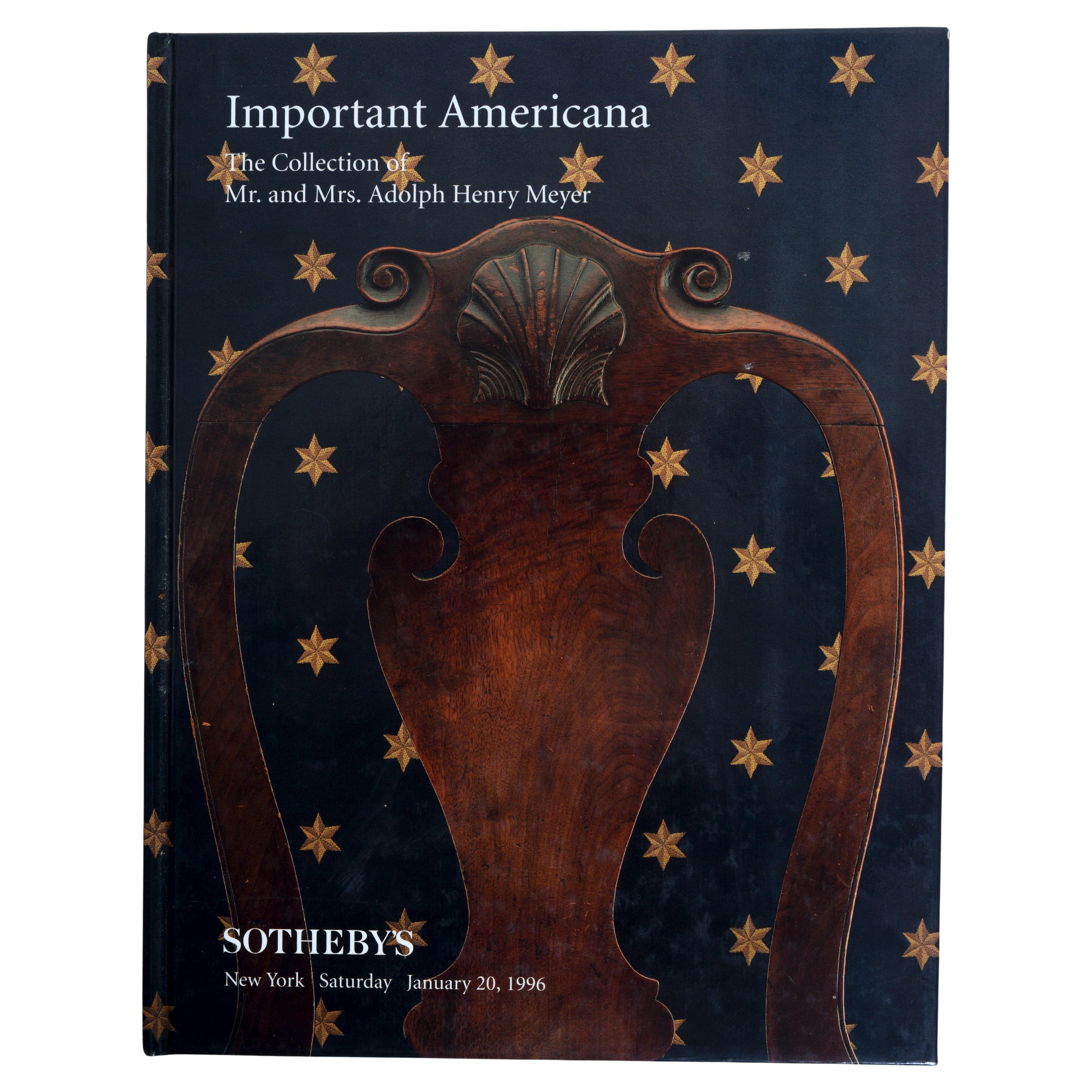 Sotheby's Important Americana - Collection of Adolph Henry Meyer, 1st Ed