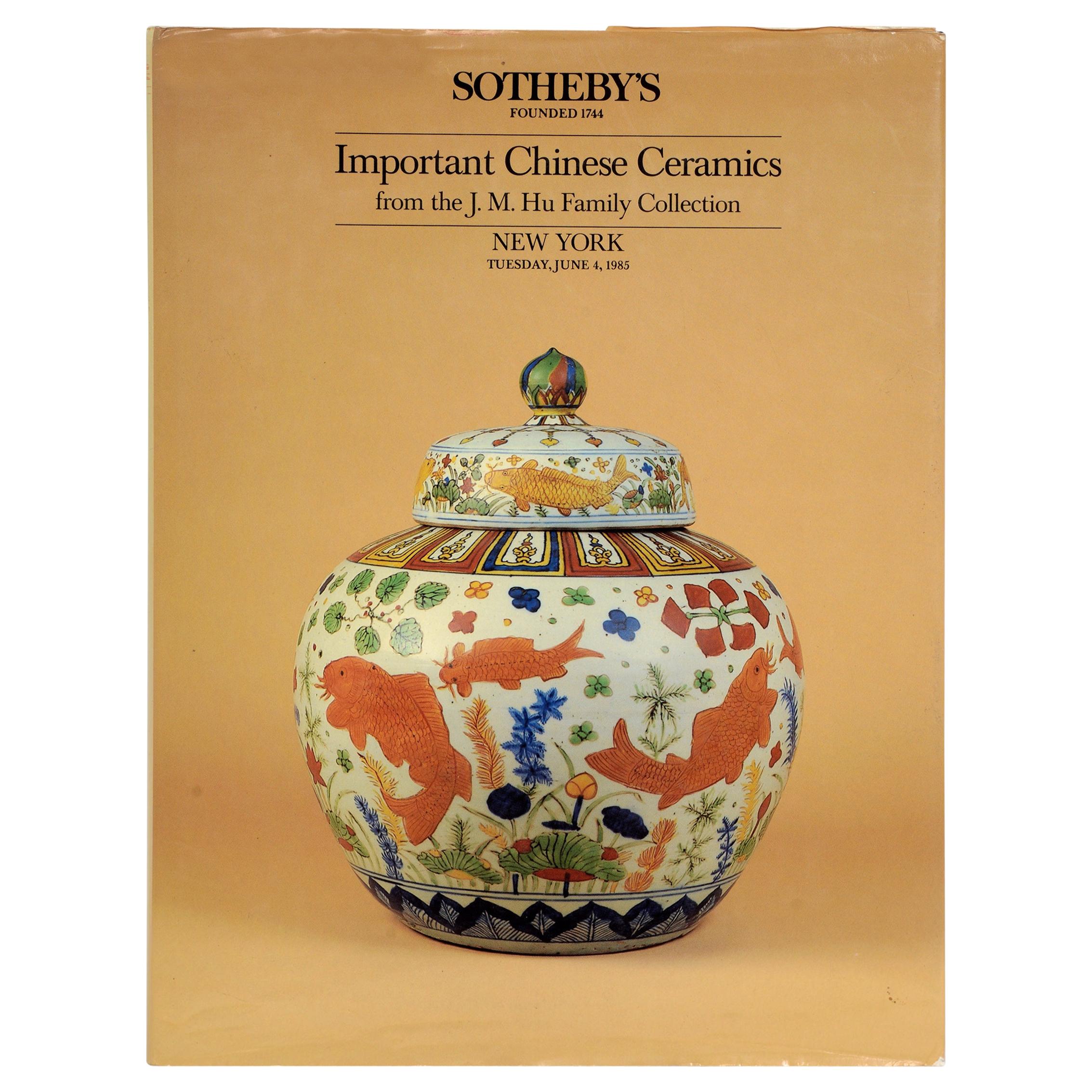 Sotheby's Important Chinese Ceramics from the J. M. Hu Family Collection, 1985 For Sale