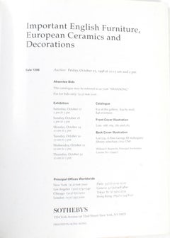 Sotheby's; Important English Furniture, European Ceramics and Decorations
