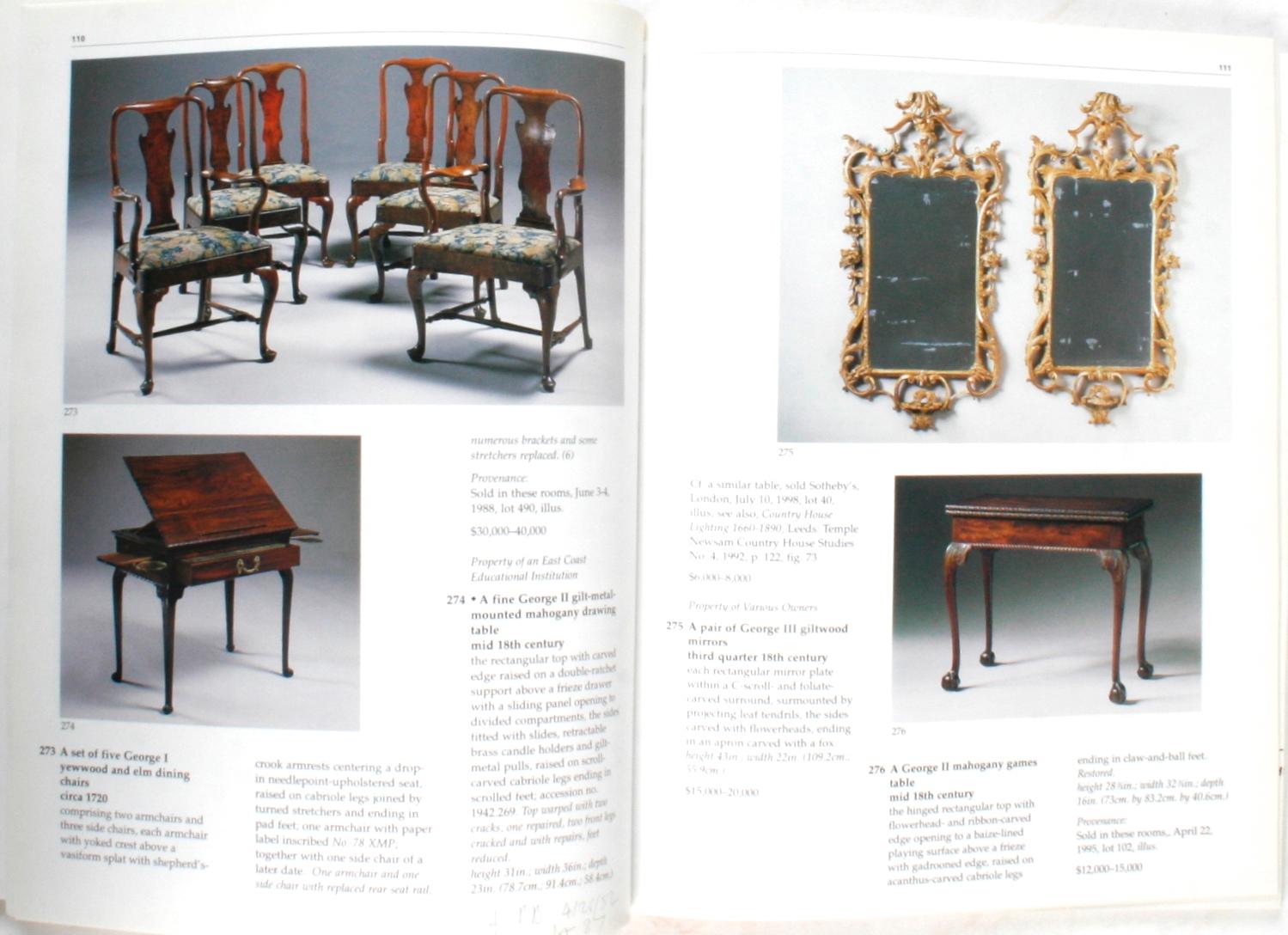Sotheby's; Important English Furniture, European Ceramics and Decorations For Sale 1